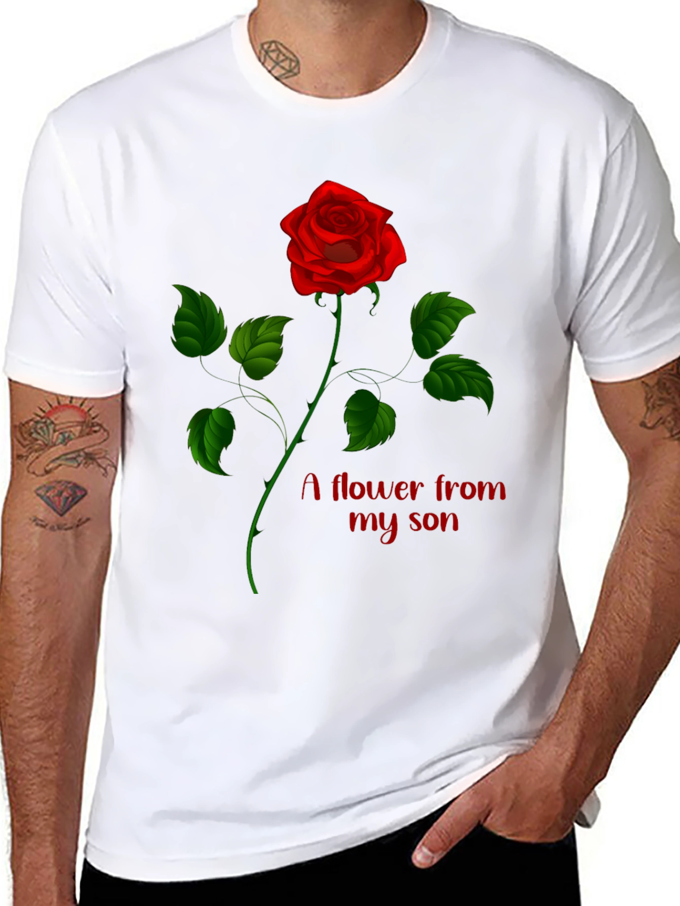 Rose Flower From My Son Graphic Tee