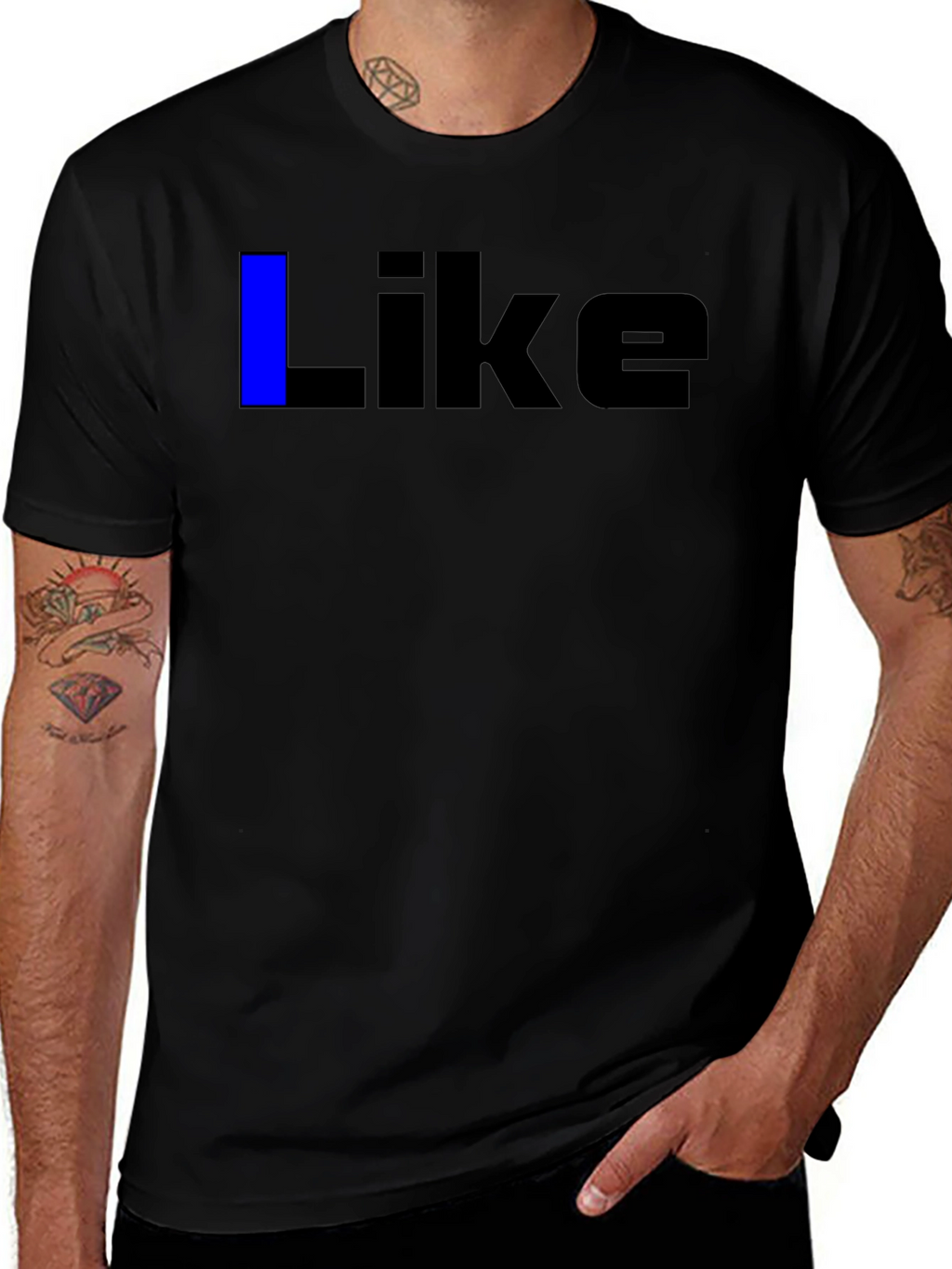 Mens Black Like Graphic Tee - Casual Wear