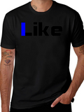 Mens Black Like Graphic Tee - Casual Wear