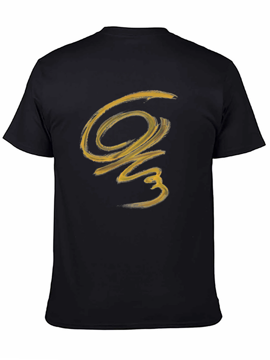 Abstract Brushstroke Graphic Black T-Shirt