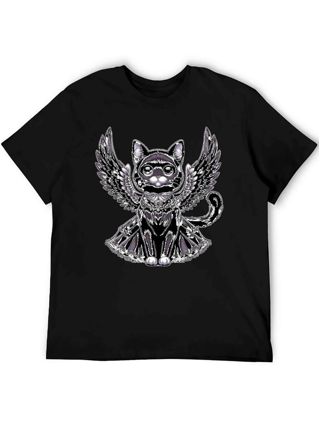 Winged Cat Graphic Tee - Unique Design