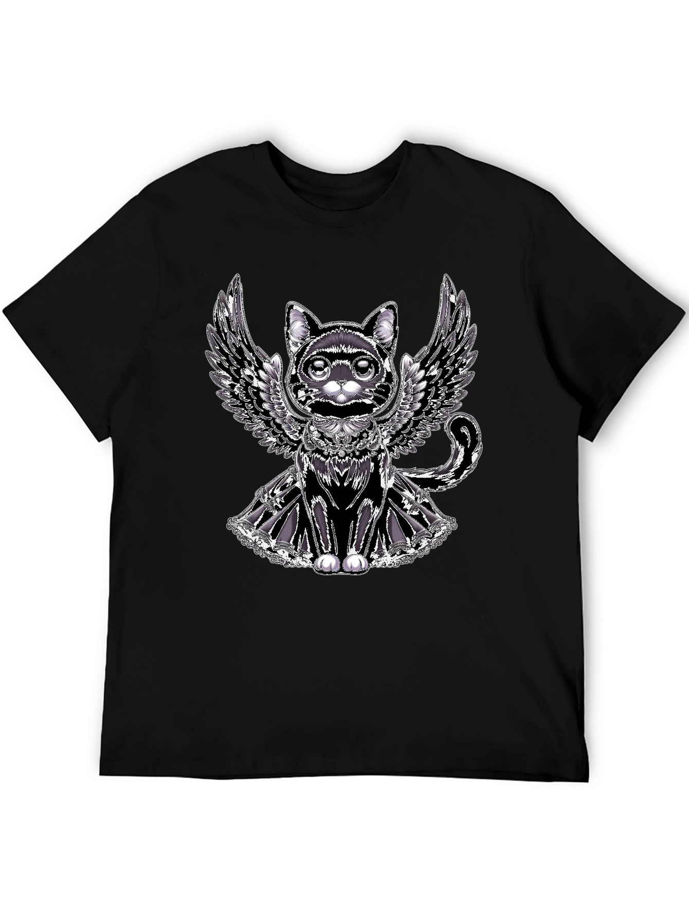 Winged Cat Graphic Tee - Unique Design