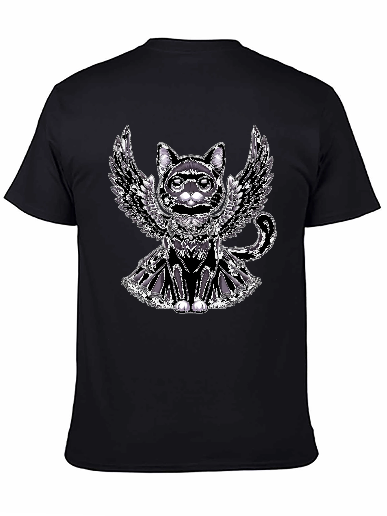 Winged Cat Graphic Tee - Unique Design