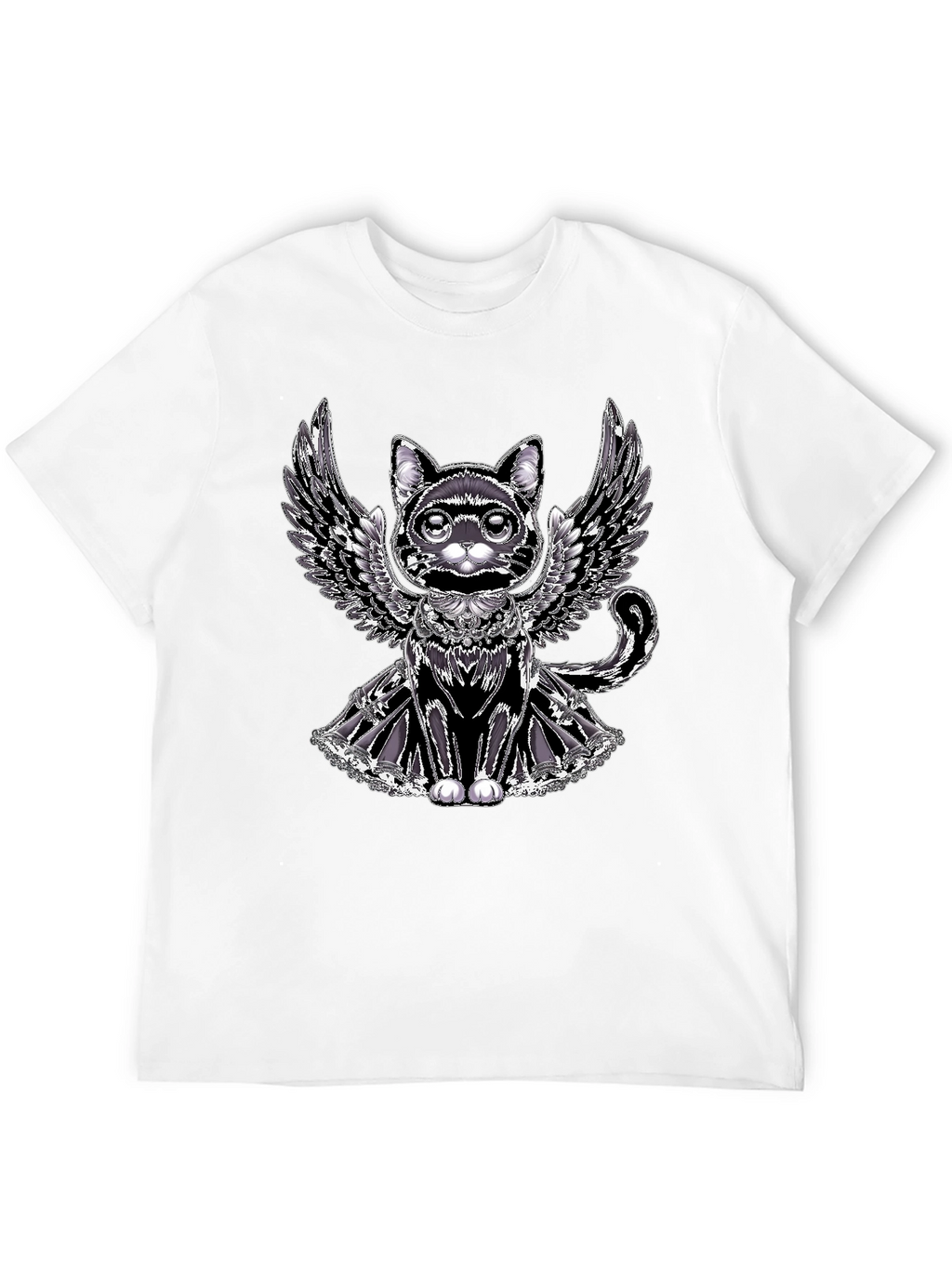 Winged Cat Graphic Tee - Unique Design