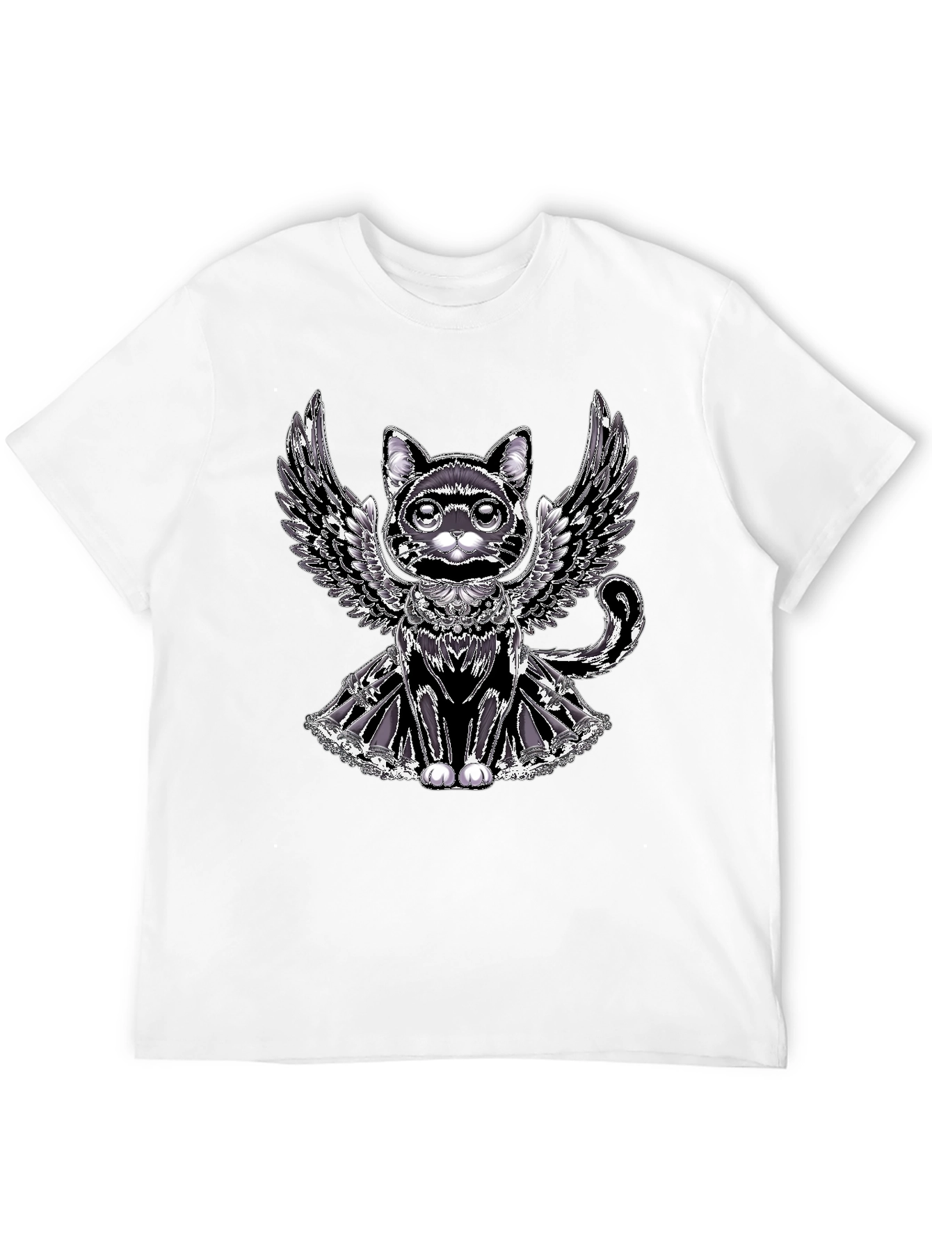 Winged Cat Graphic Tee - Unique Design