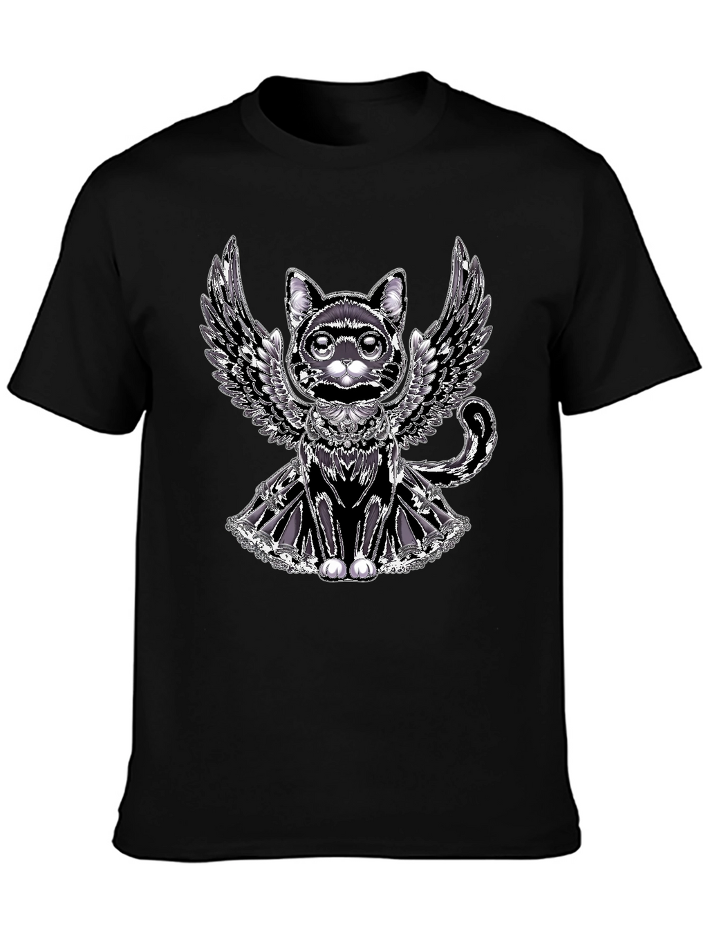 Winged Cat Graphic Tee - Unique Design