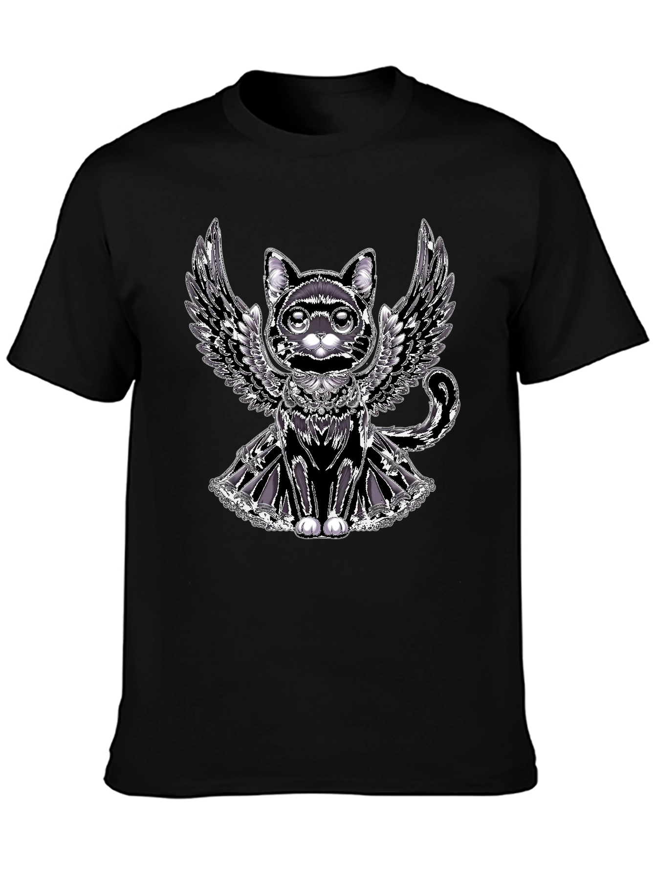 Winged Cat Graphic Tee - Unique Design