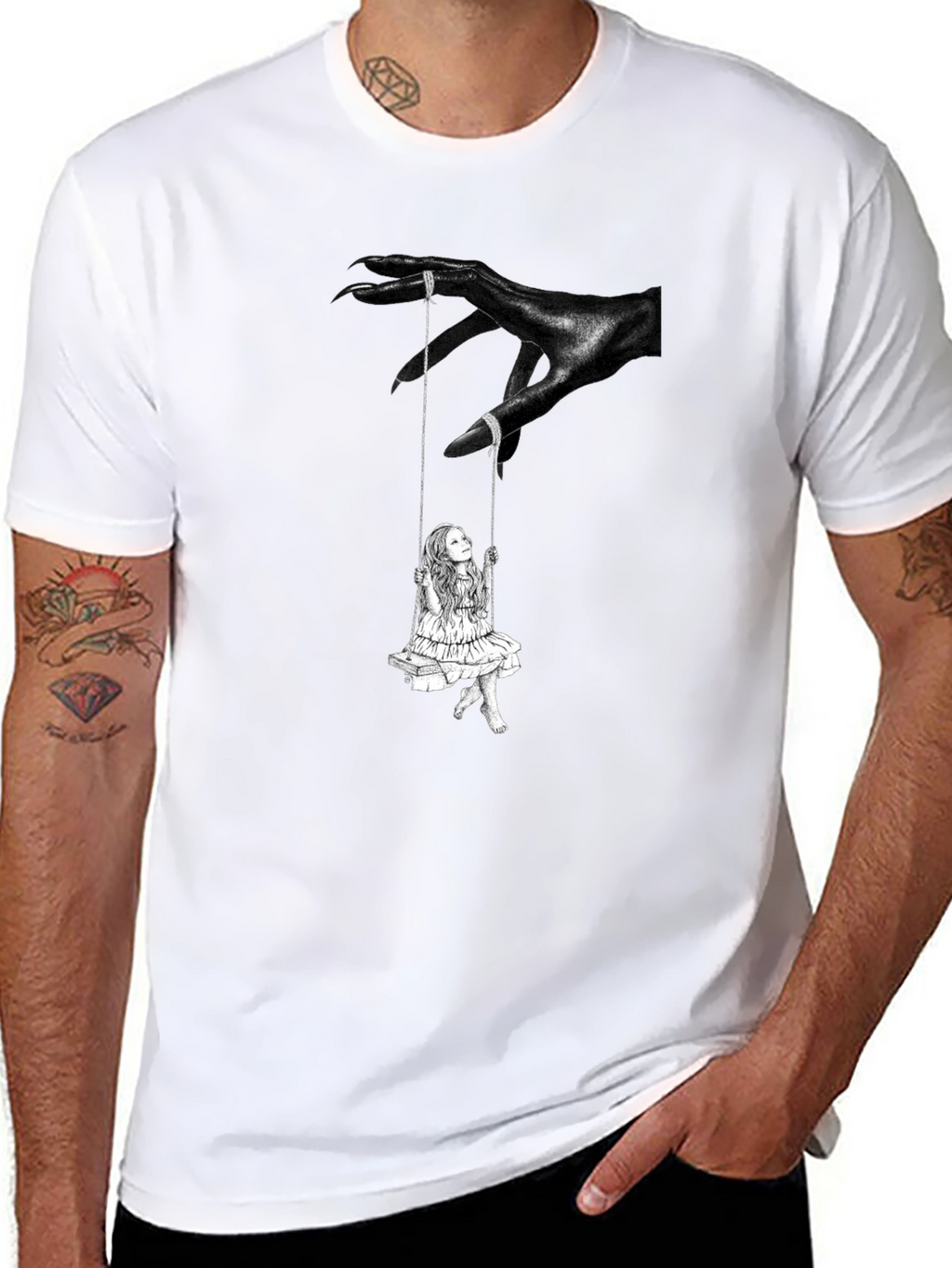 Dark Fantasy Swing Graphic Tee - Edgy Style