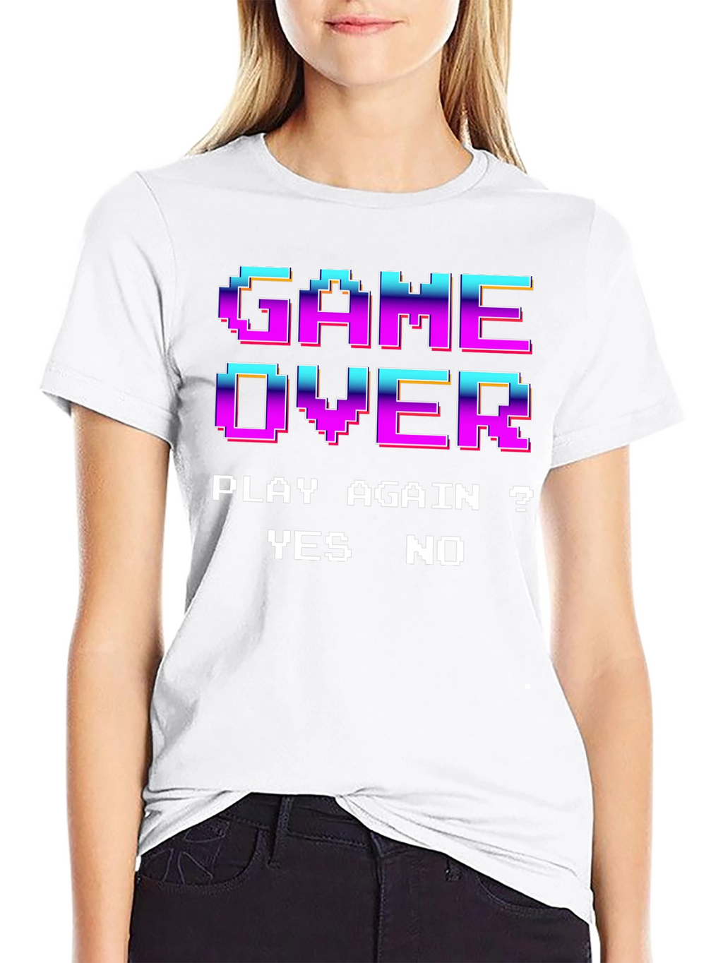 Retro Game Over Pixel Art T-Shirt - Play Again?