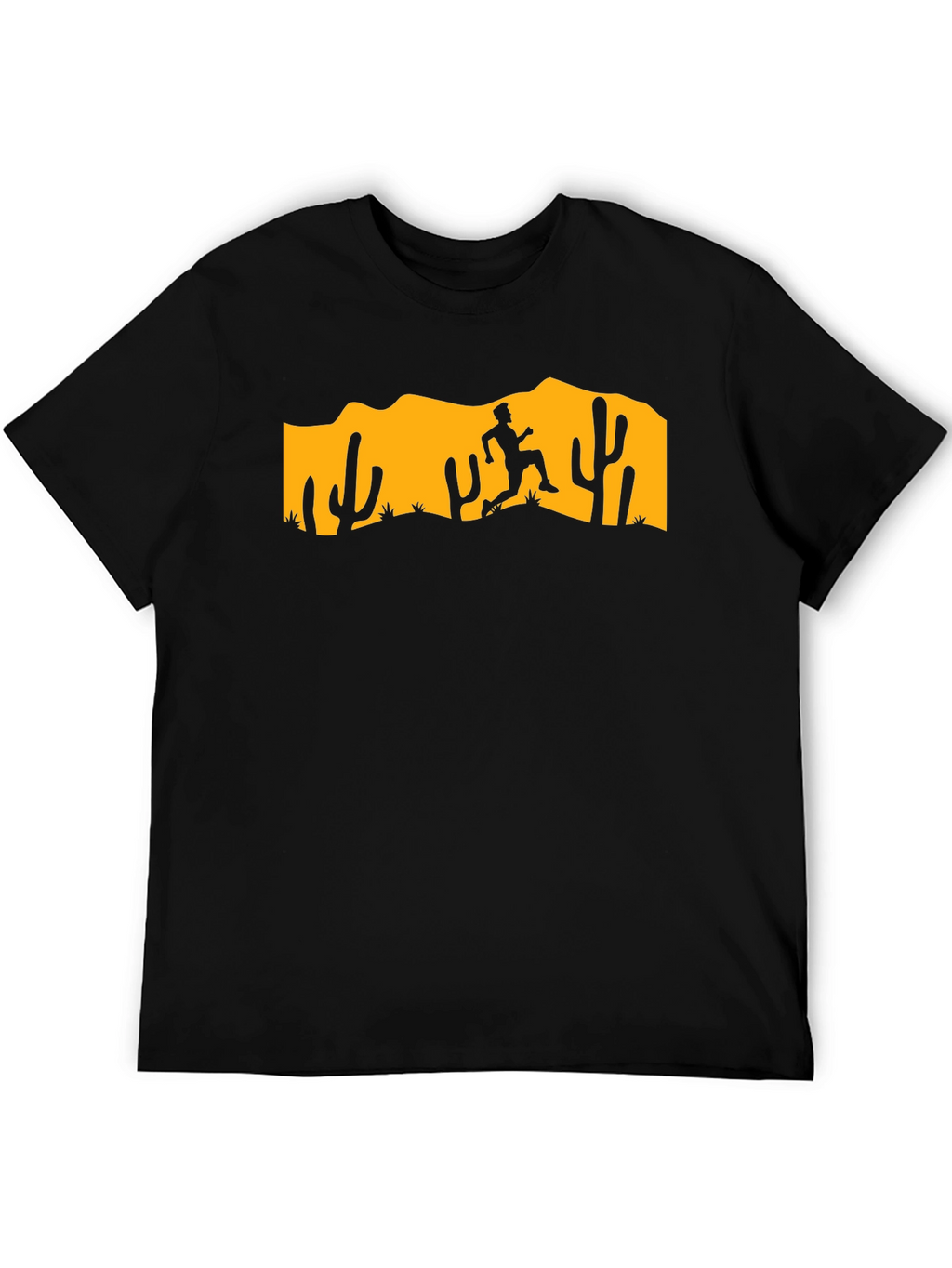 Desert Runner Graphic Tee - Black Cotton T-Shirt
