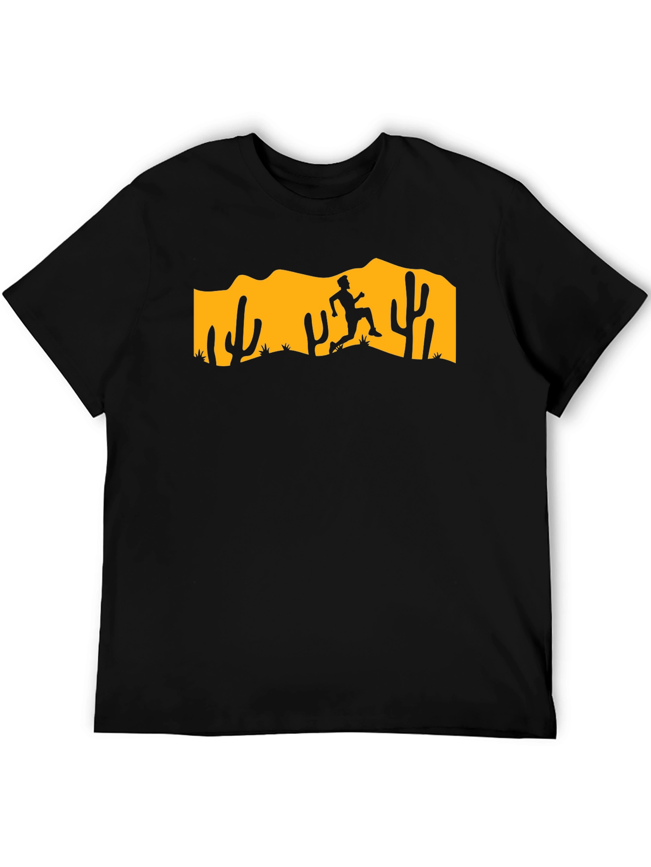 Desert Runner Graphic Tee - Black Cotton T-Shirt