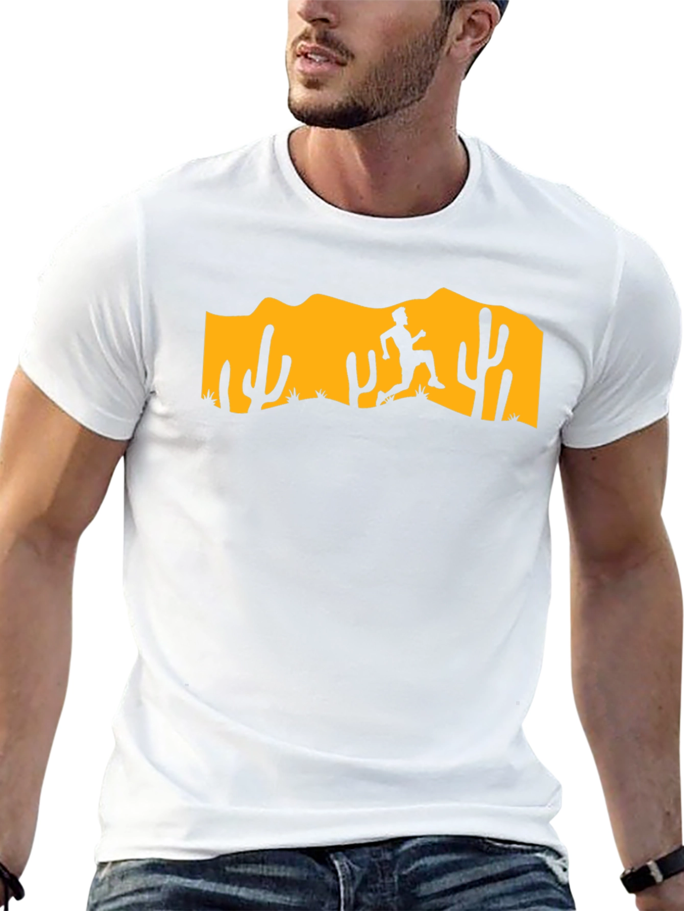 Desert Runner Graphic Tee - Black Cotton T-Shirt