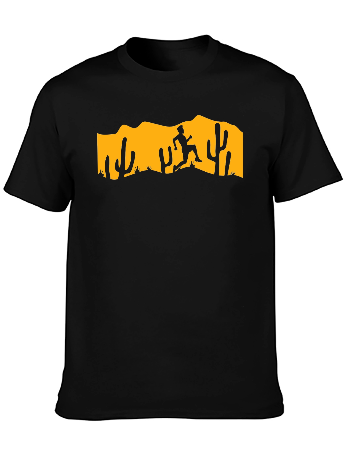 Desert Runner Graphic Tee - Black Cotton T-Shirt