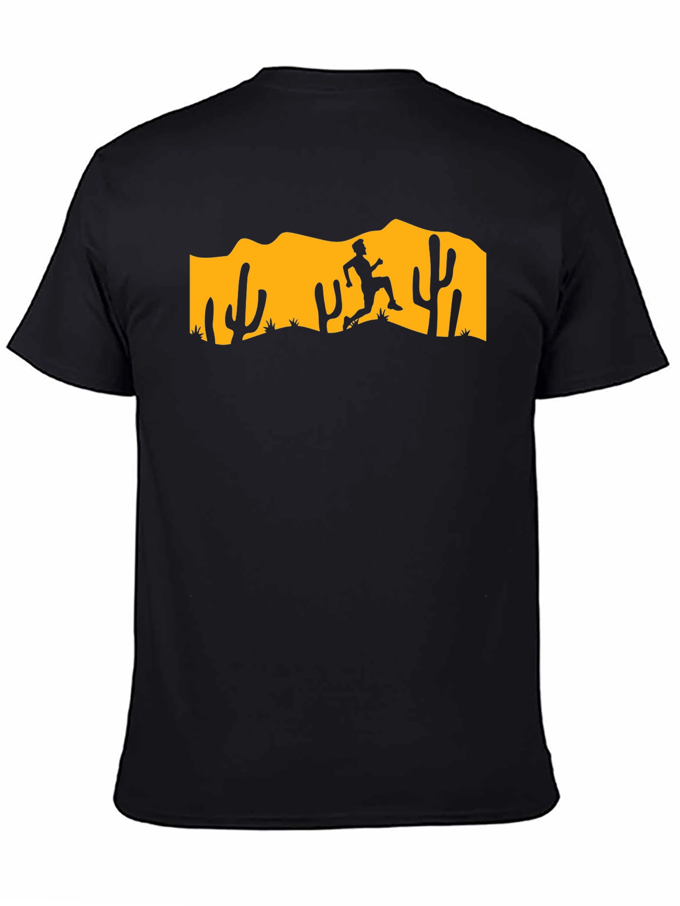 Desert Runner Graphic Tee - Black Cotton T-Shirt