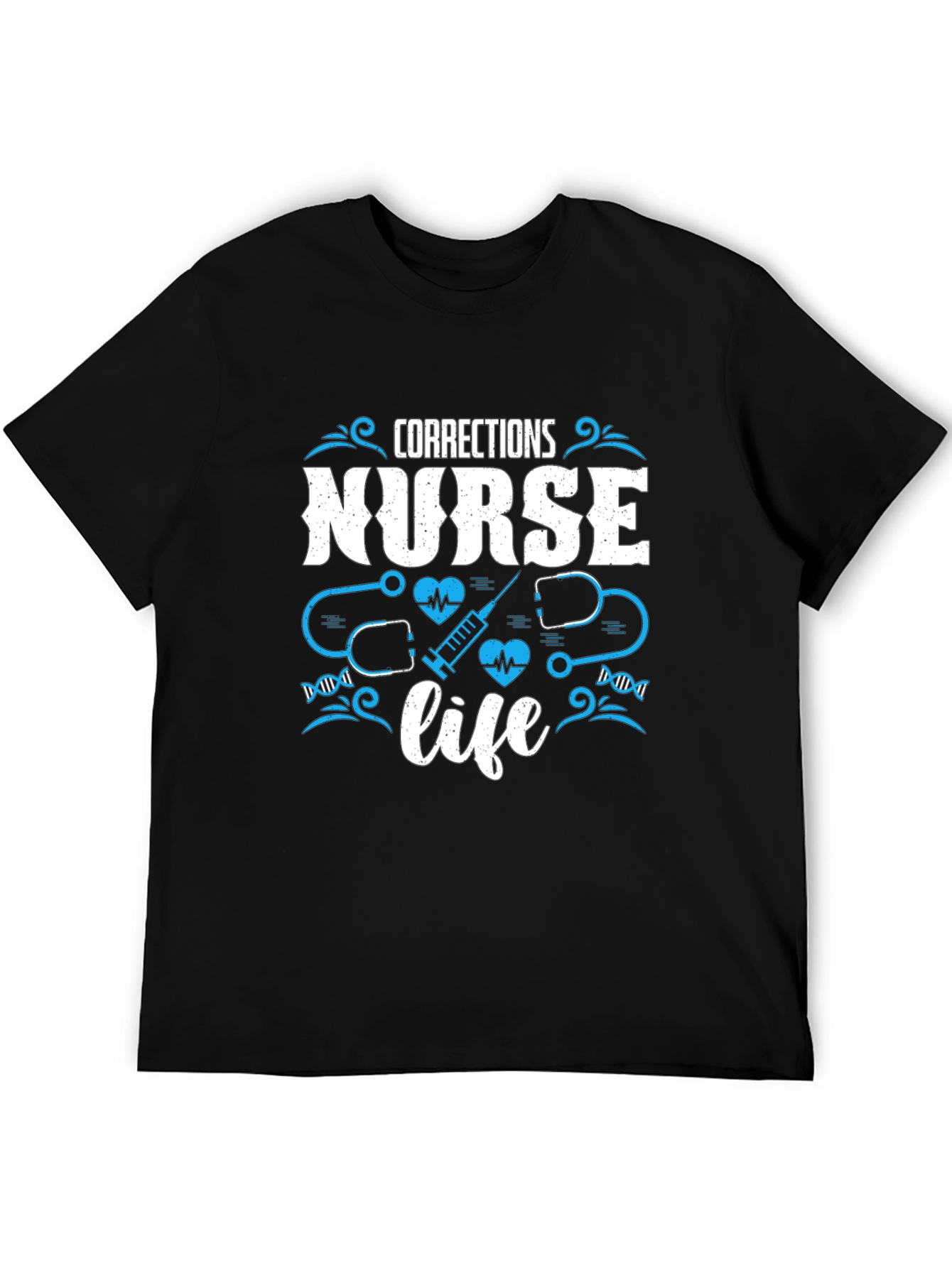Corrections Nurse Life T-Shirt - Black Cotton Tee