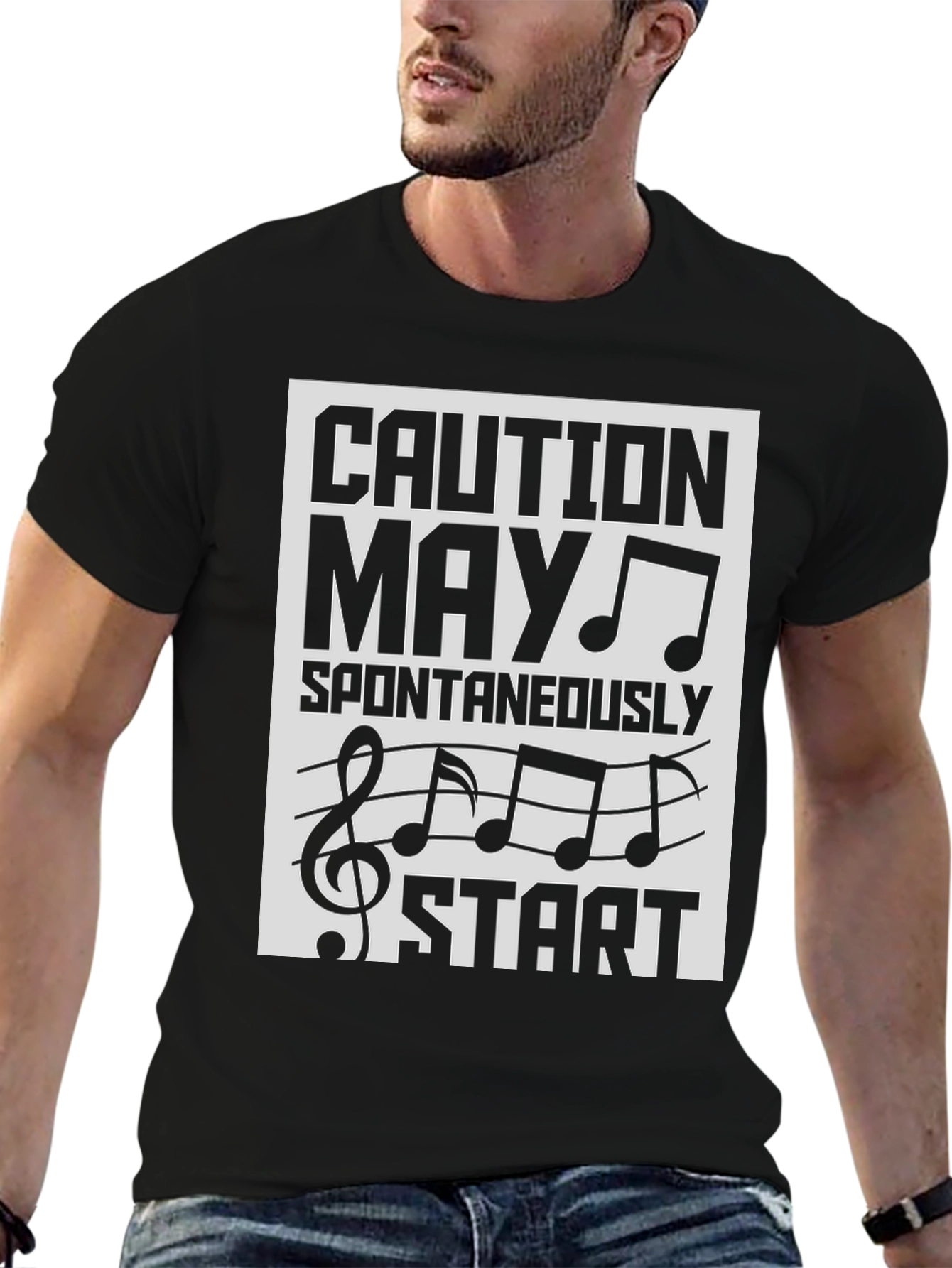Caution May Spontaneously Start Music T-Shirt