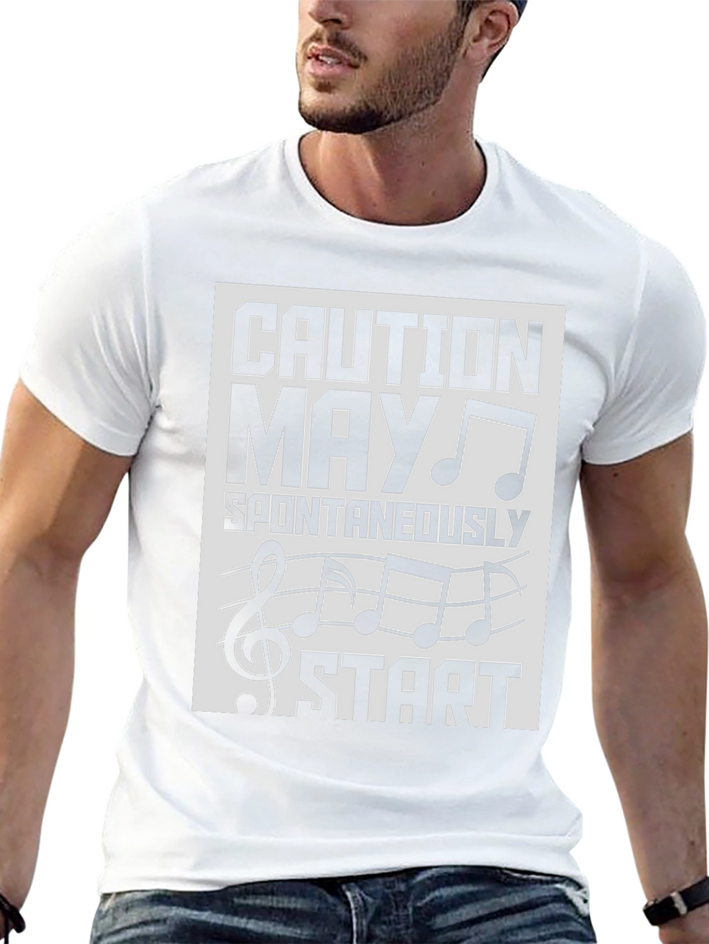 Caution May Spontaneously Start Music T-Shirt