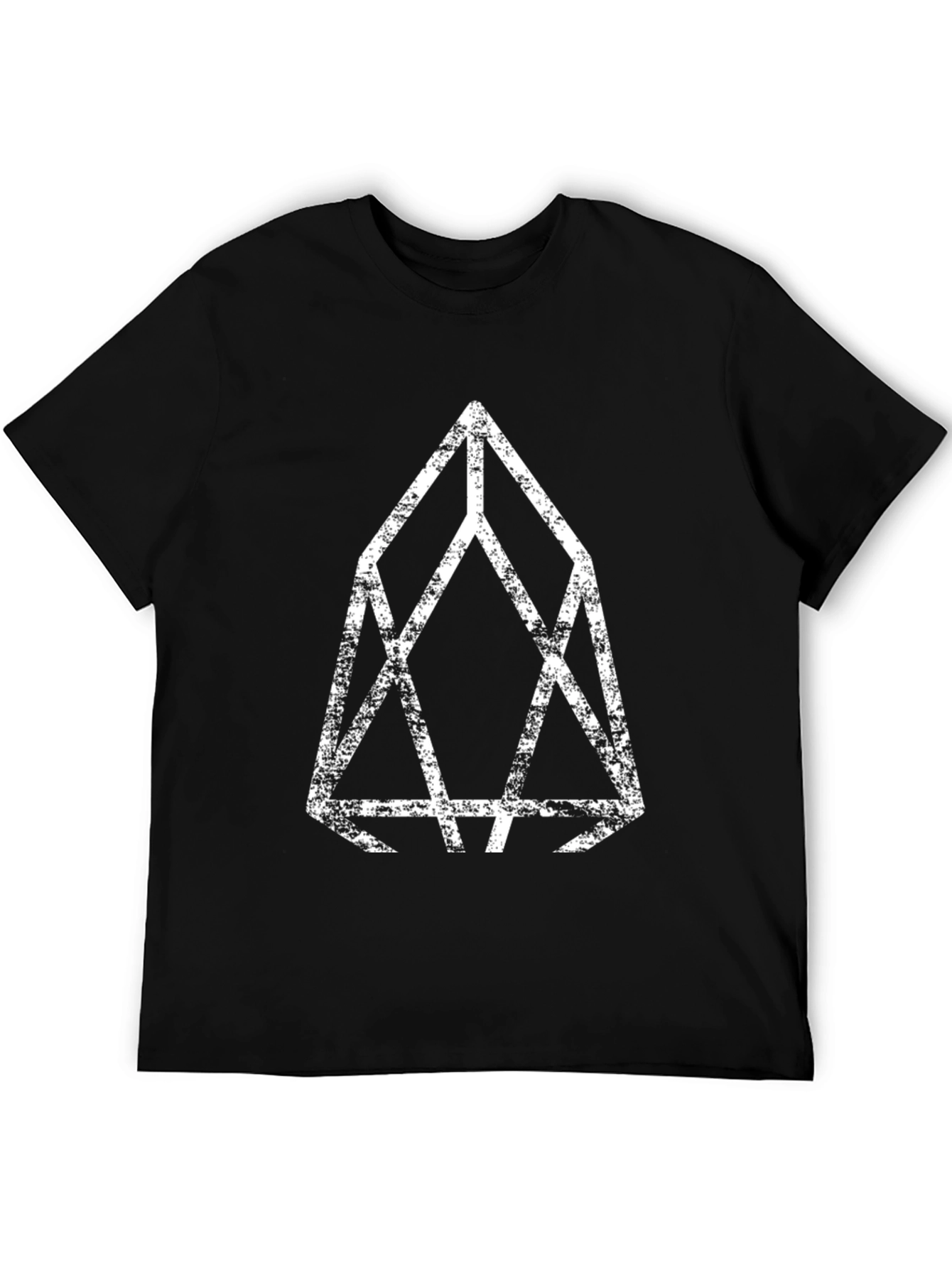 Abstract Geometric Design Tee - Black Cotton Blend