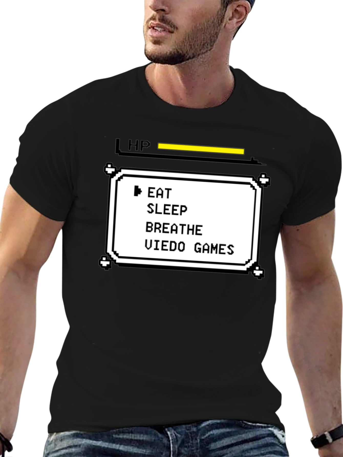 Gamer Life Stats T-Shirt - Eat Sleep Breathe Video Games