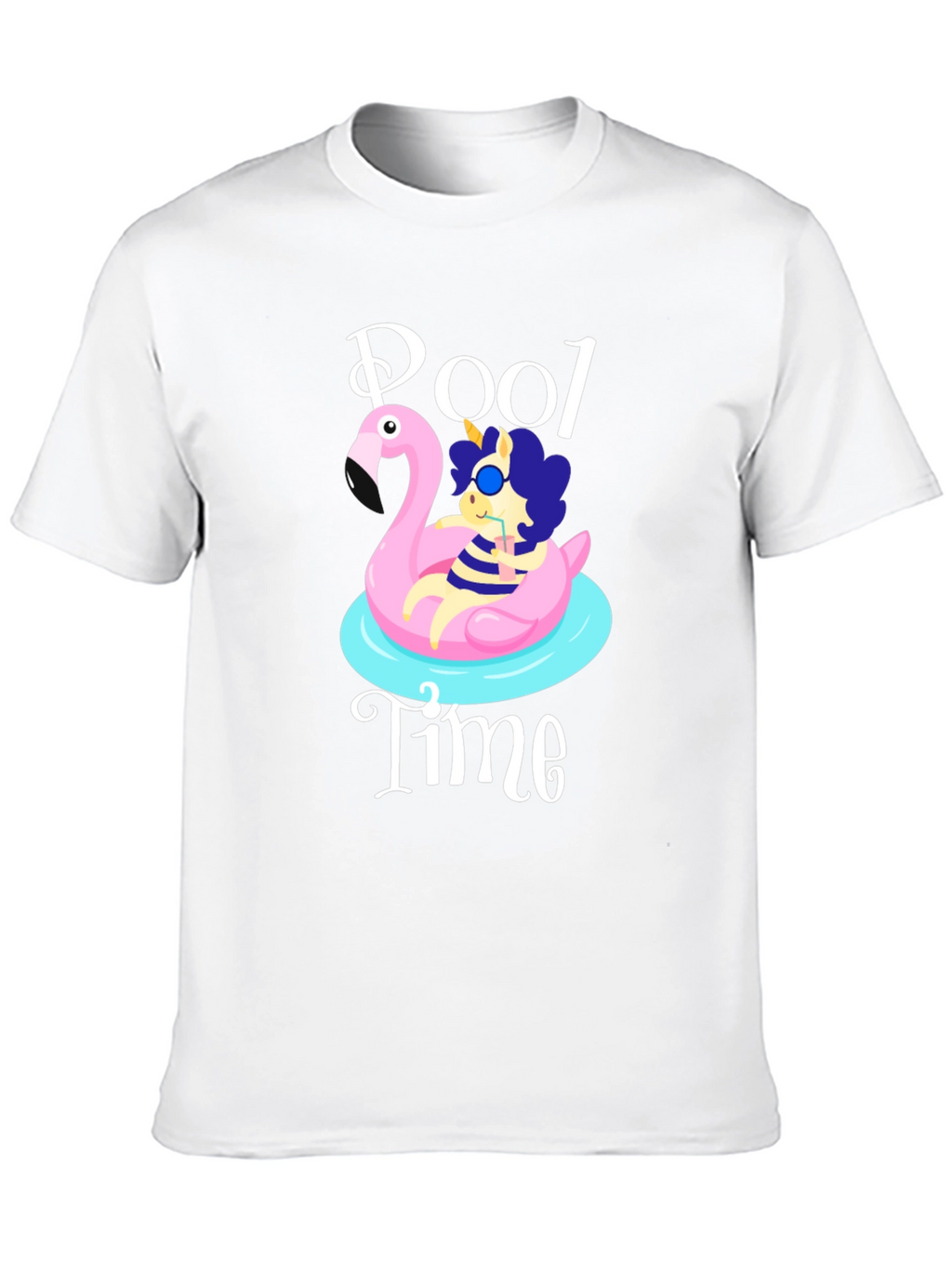 Pool Time Graphic T-Shirt - Flamingo Float Fun!