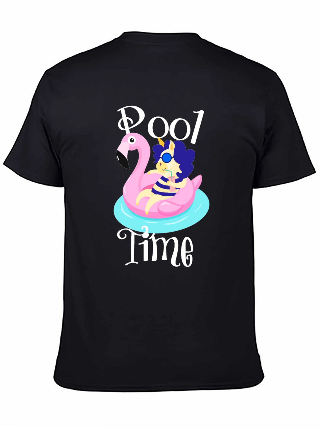 Pool Time Graphic T-Shirt - Flamingo Float Fun!