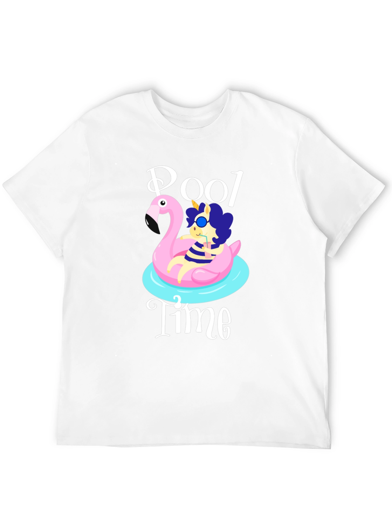 Pool Time Graphic T-Shirt - Flamingo Float Fun!