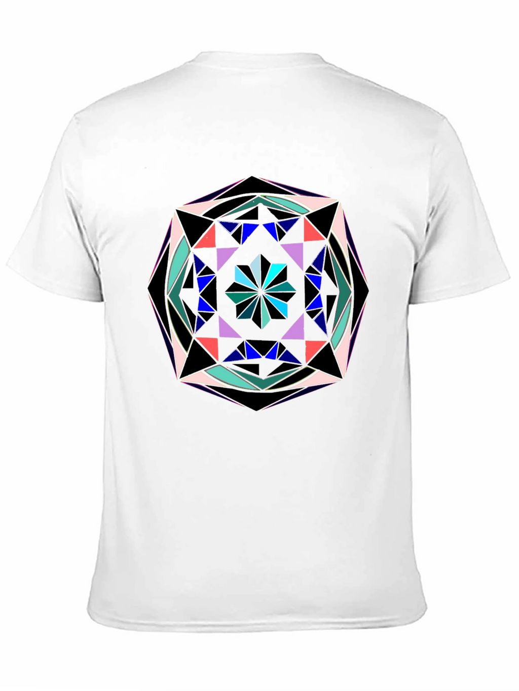 Geometric Mandala Graphic Print Black T-Shirt
