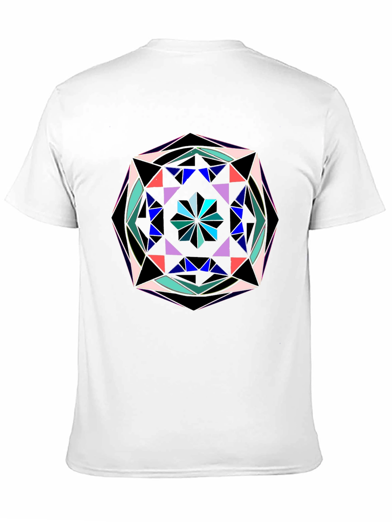 Geometric Mandala Graphic Print Black T-Shirt