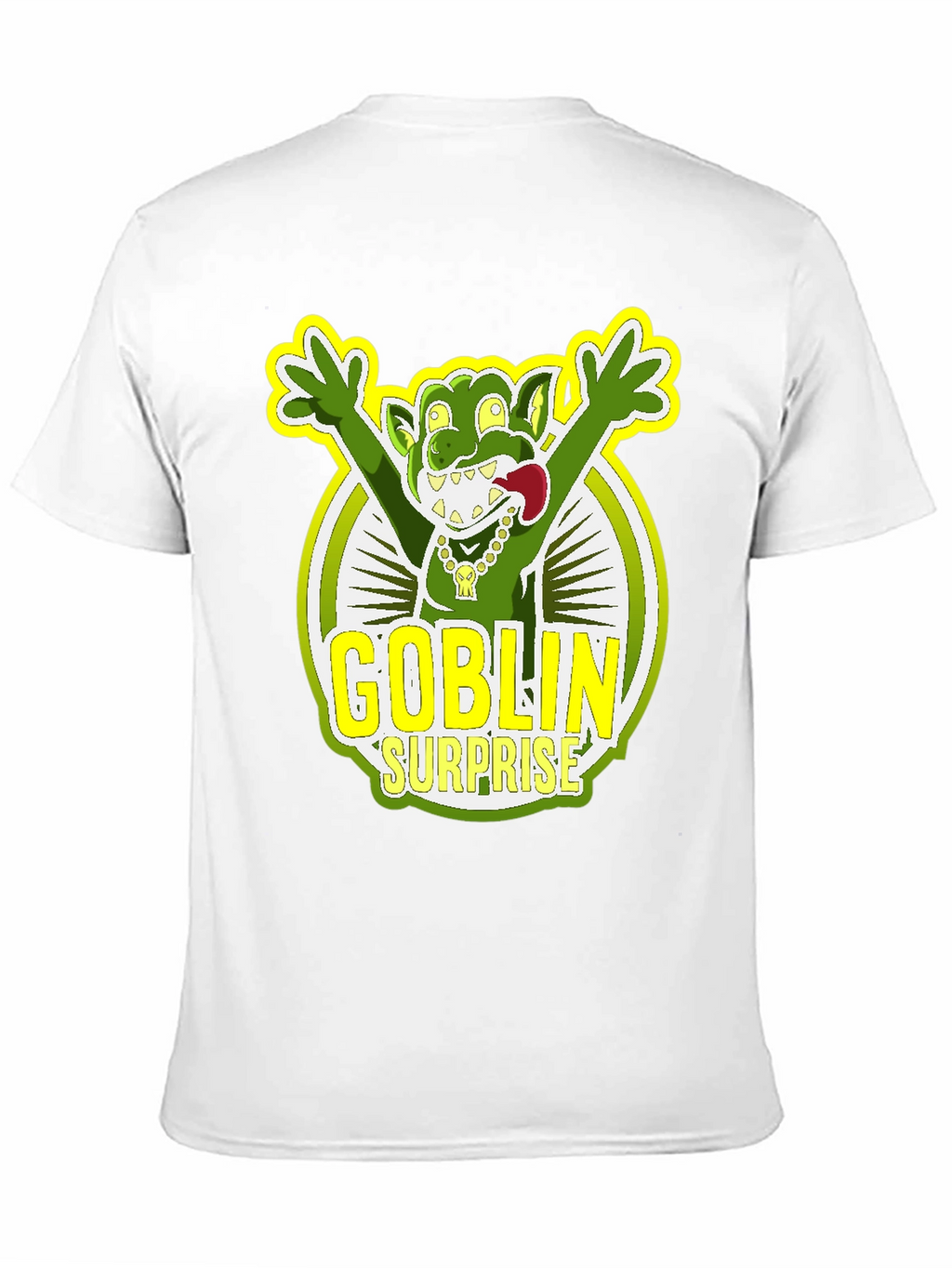 Goblin Surprise Graphic Tee - Black Crew Neck T-Shirt