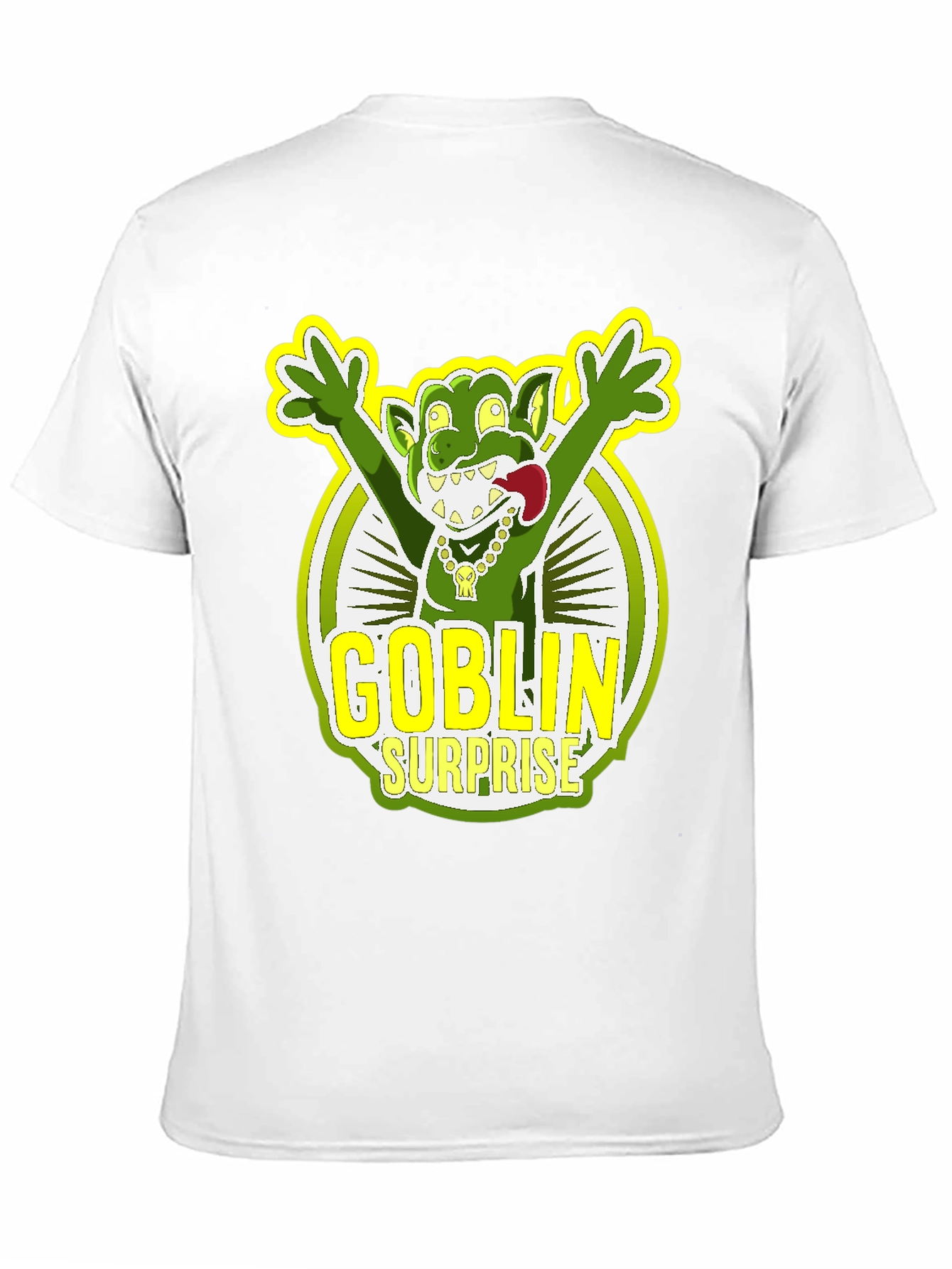Goblin Surprise Graphic Tee - Black Crew Neck T-Shirt