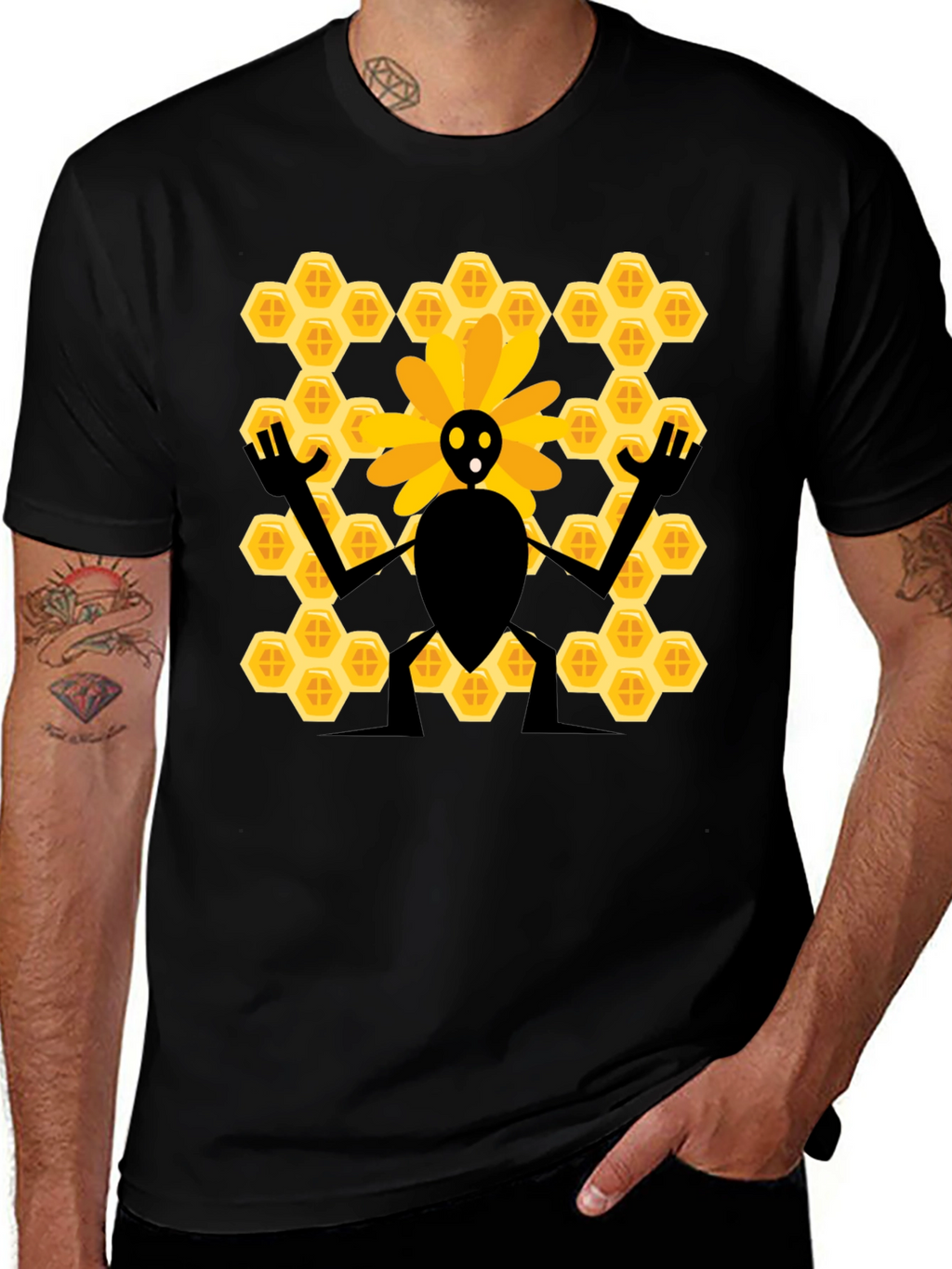 Bee & Honeycomb Graphic T-Shirt - Unisex