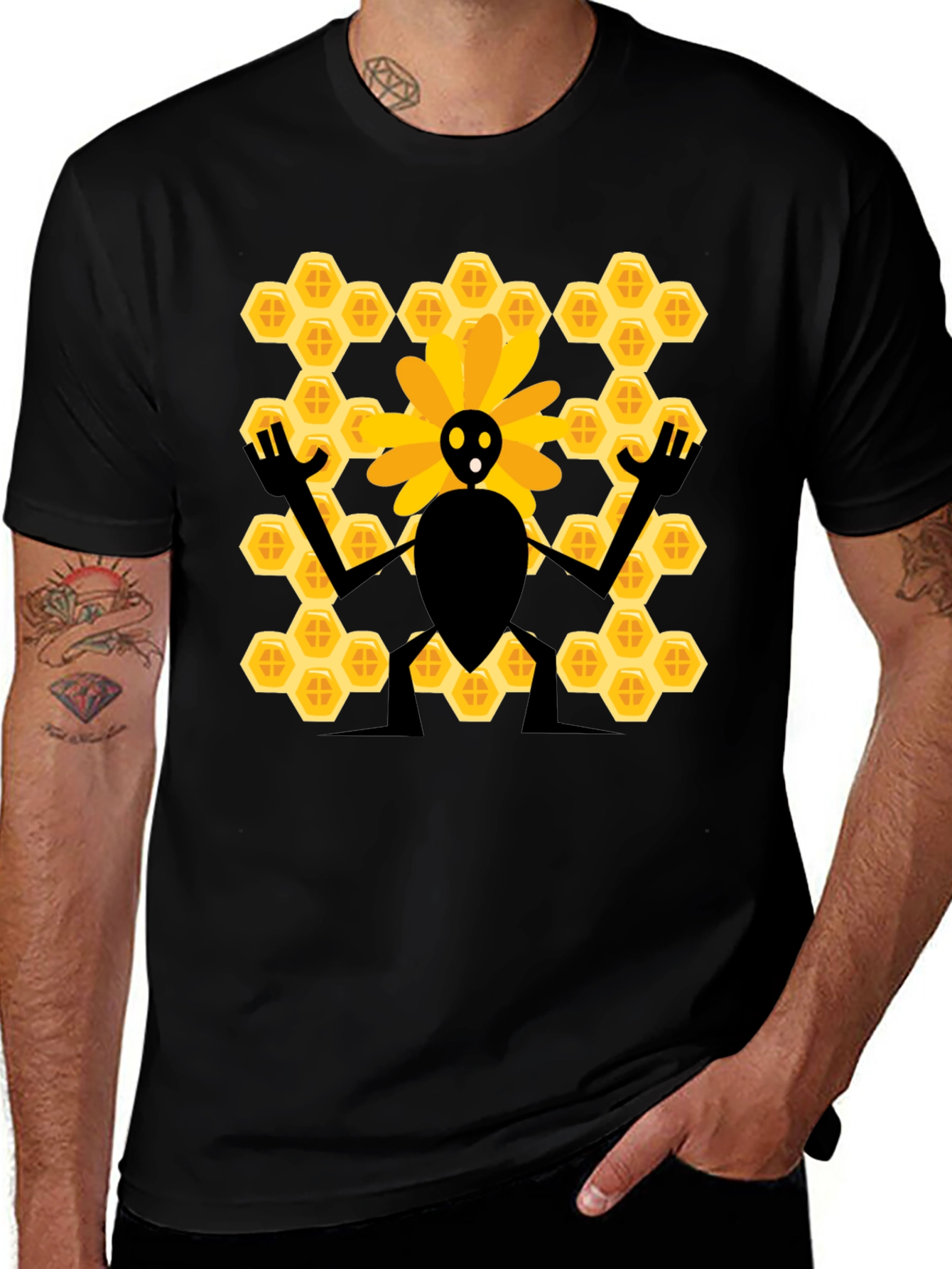 Bee & Honeycomb Graphic T-Shirt - Unisex