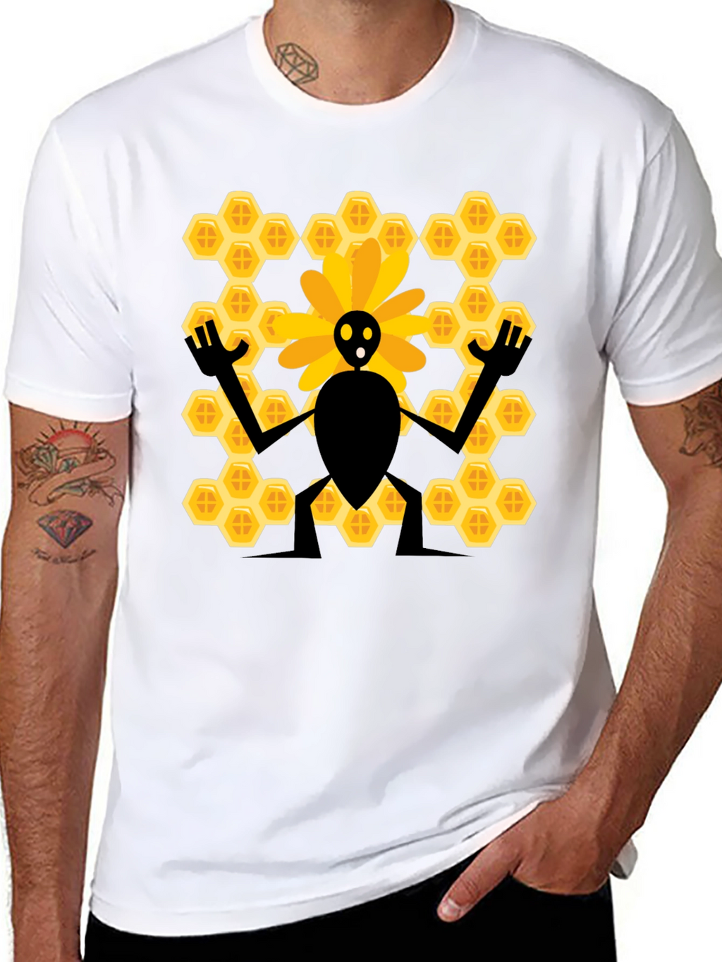 Bee & Honeycomb Graphic T-Shirt - Unisex