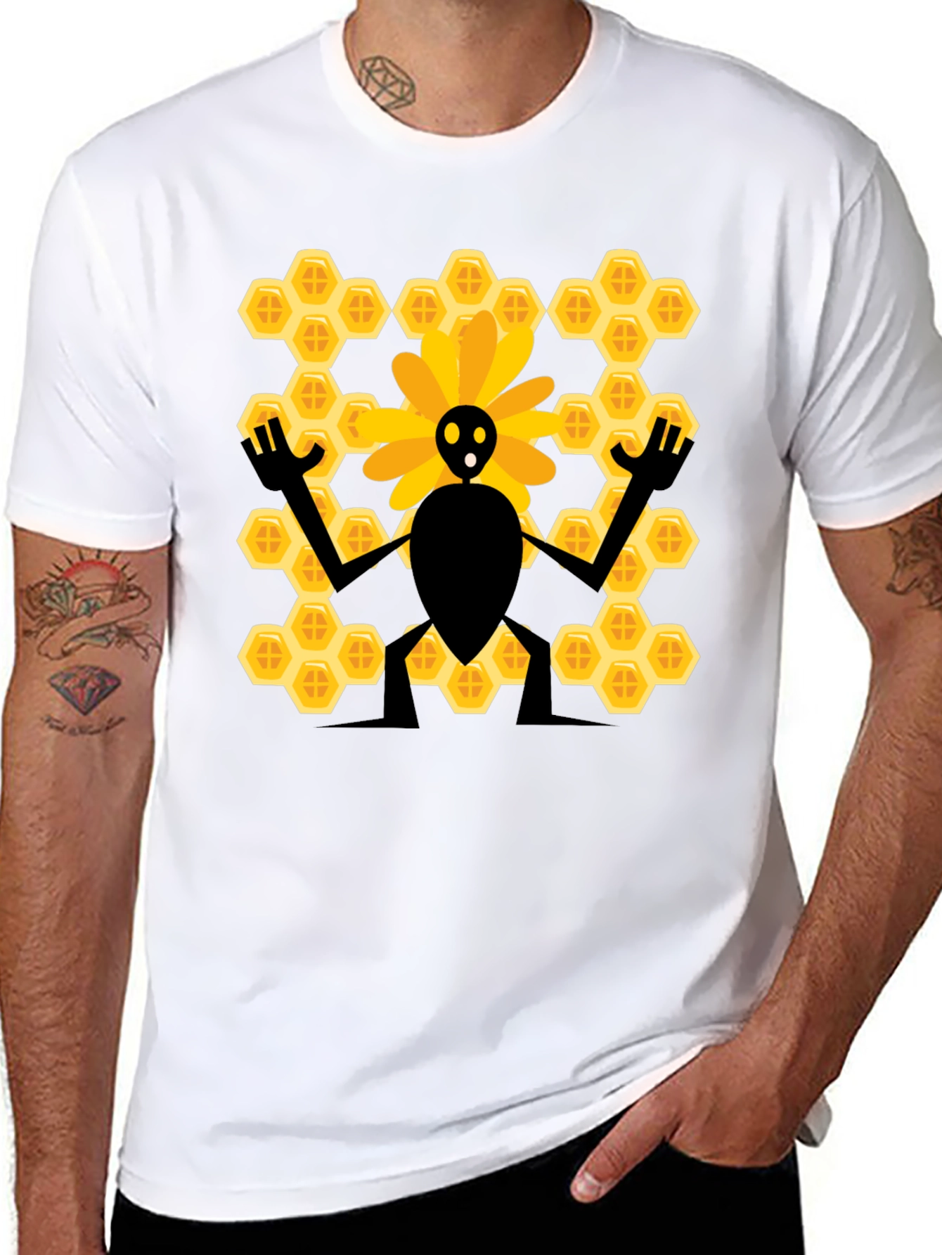 Bee & Honeycomb Graphic T-Shirt - Unisex