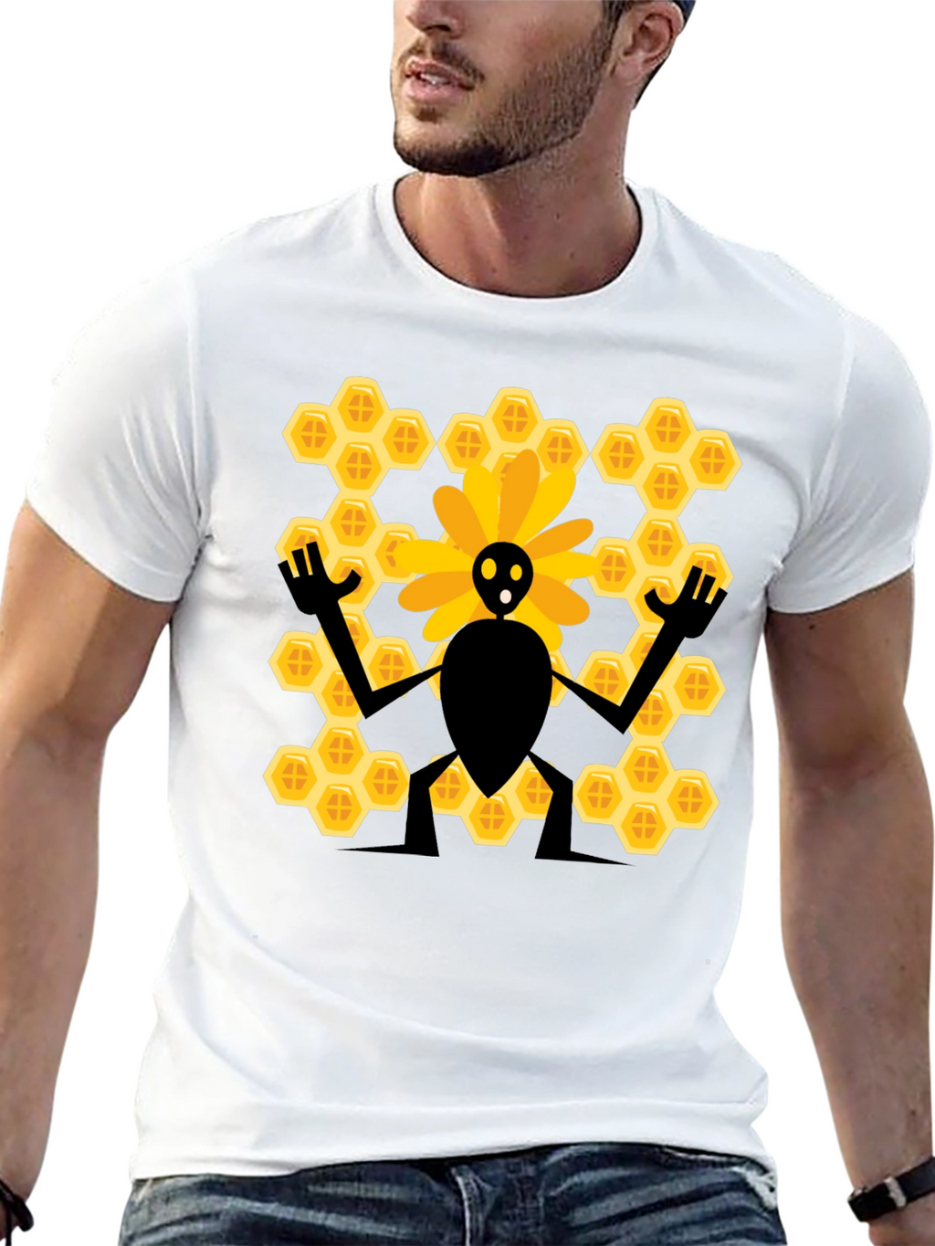 Bee & Honeycomb Graphic T-Shirt - Unisex