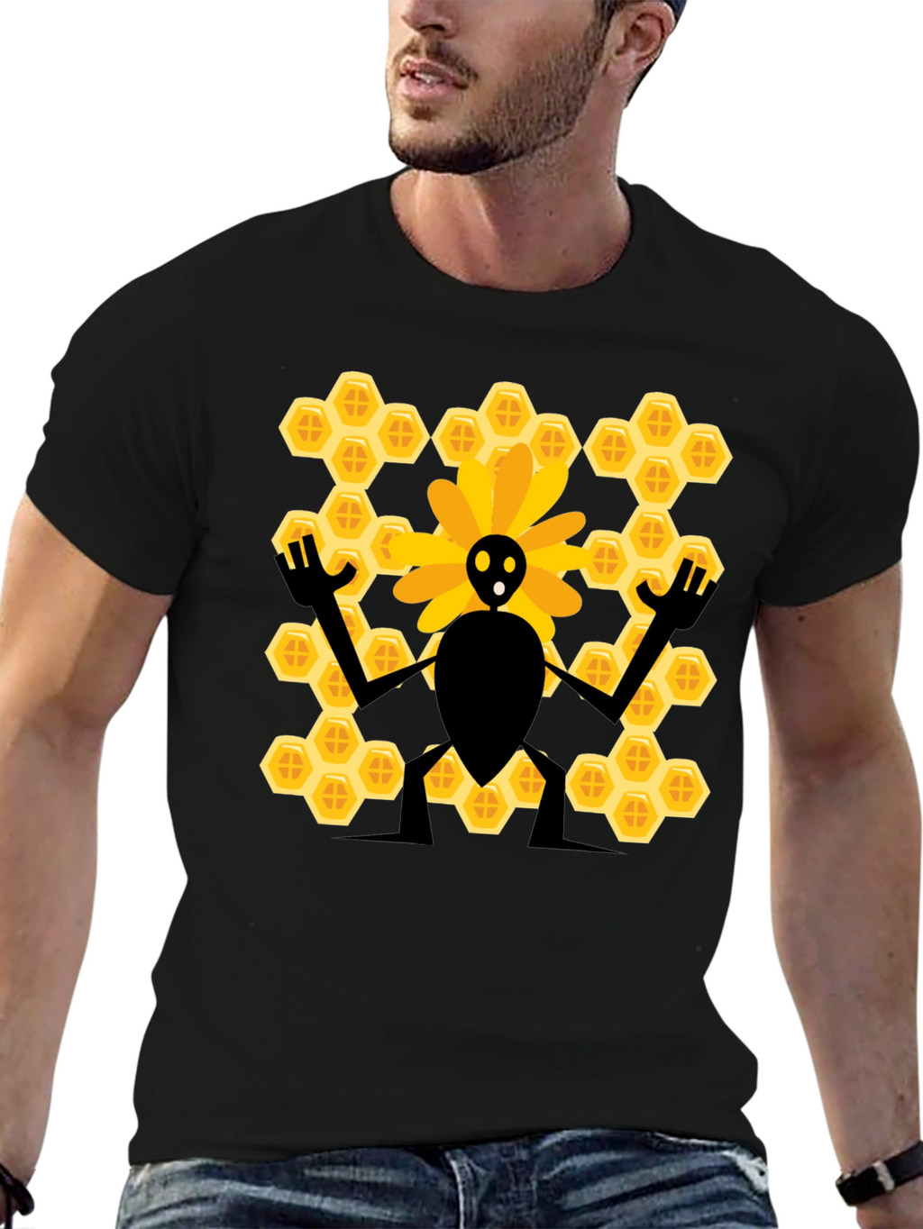 Bee & Honeycomb Graphic T-Shirt - Unisex