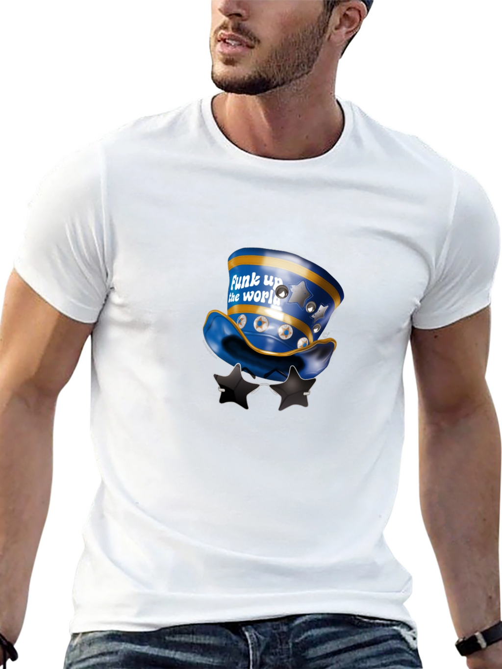 Funky Hat Graphic Black T-Shirt