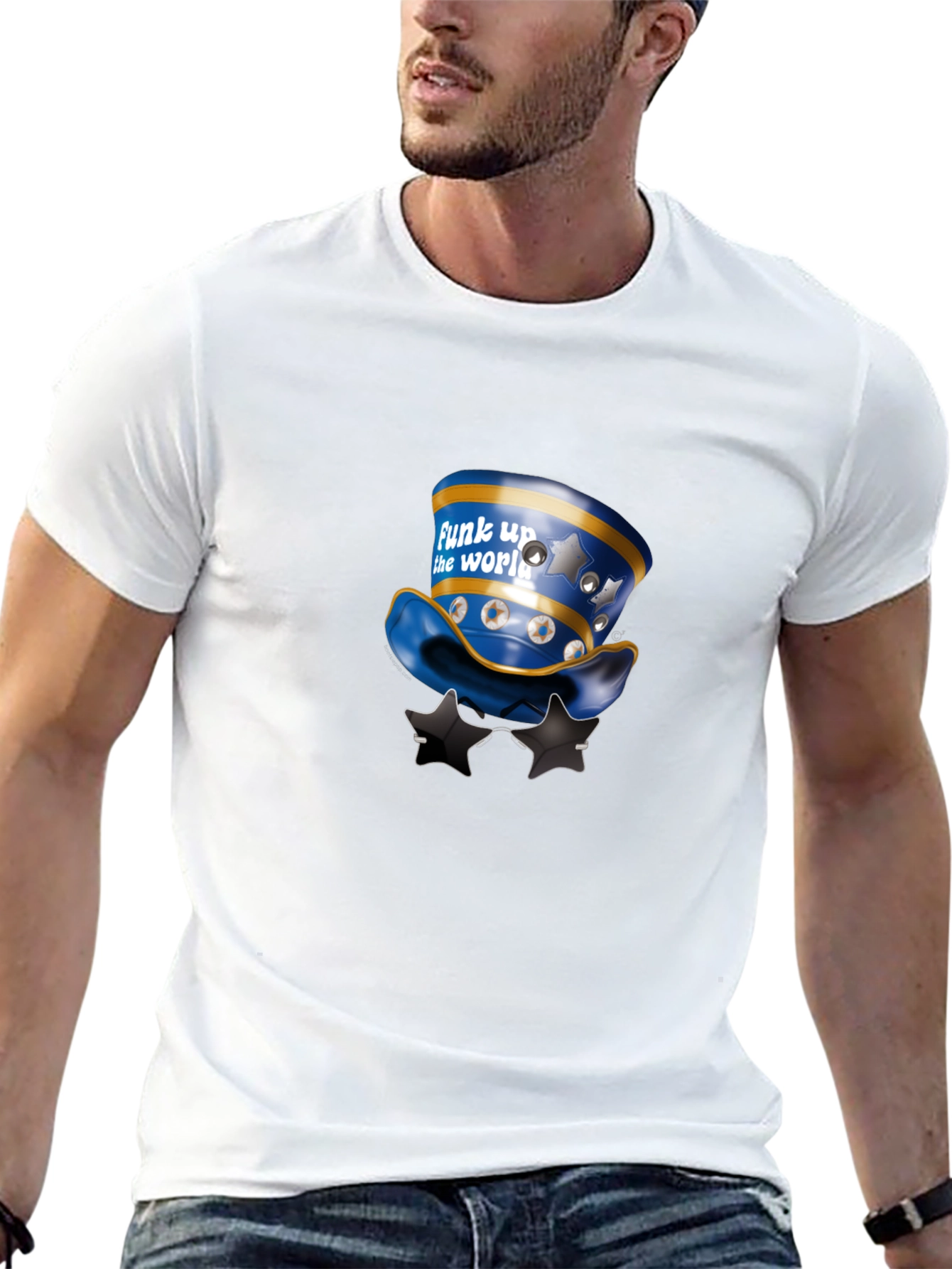 Funky Hat Graphic Black T-Shirt