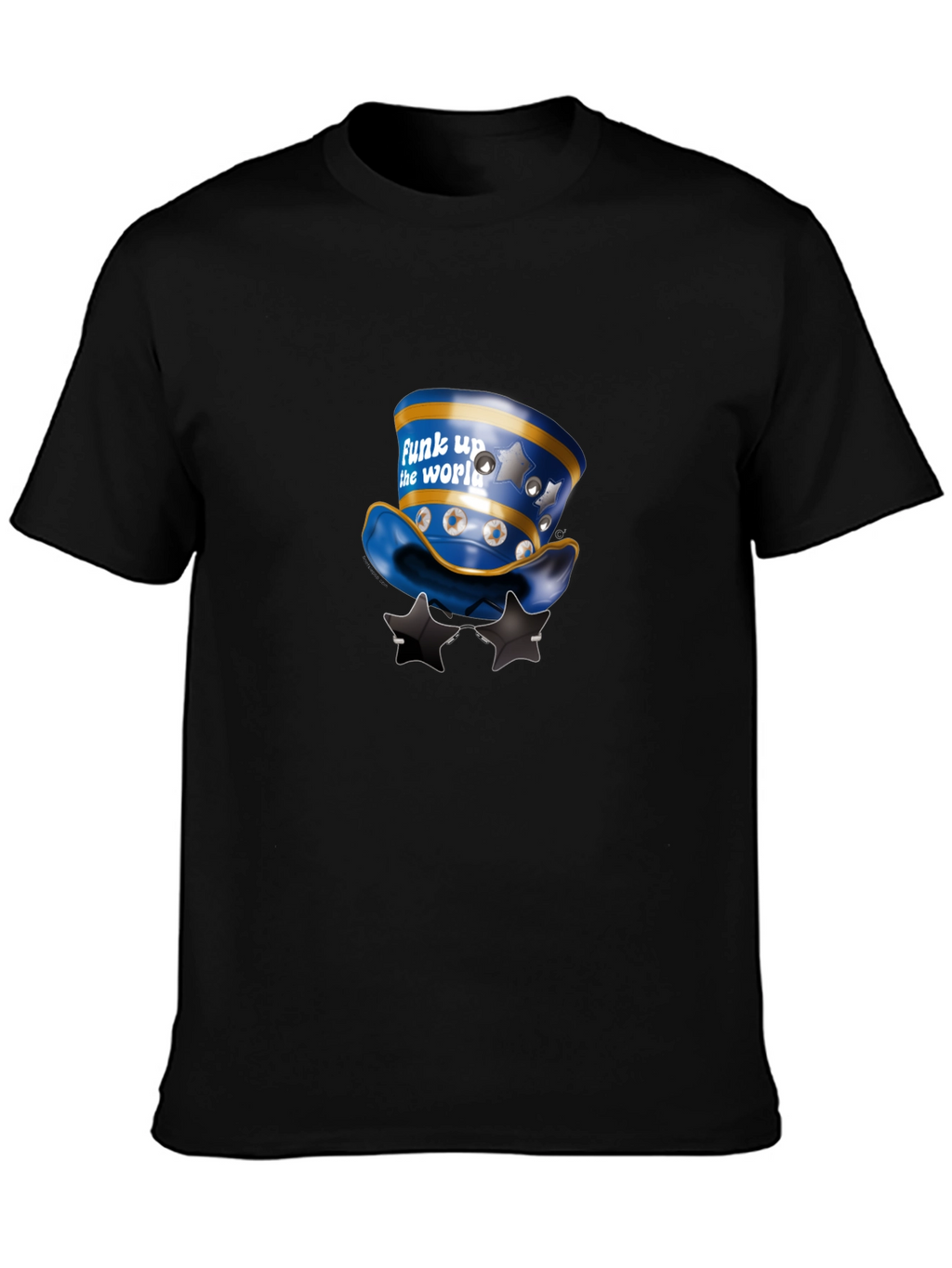 Funky Hat Graphic Black T-Shirt