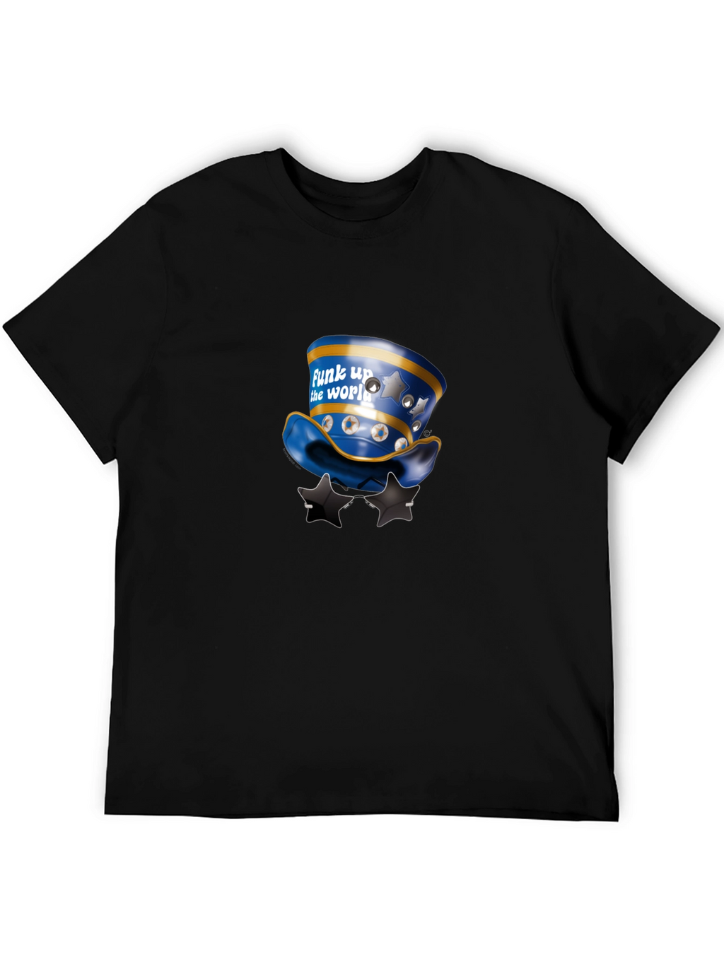 Funky Hat Graphic Black T-Shirt