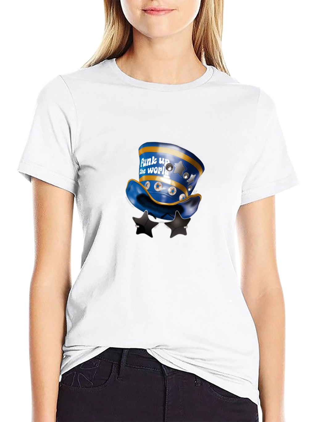 Funky Hat Graphic Black T-Shirt
