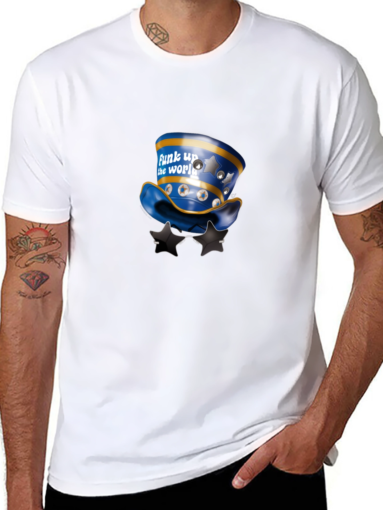 Funky Hat Graphic Black T-Shirt