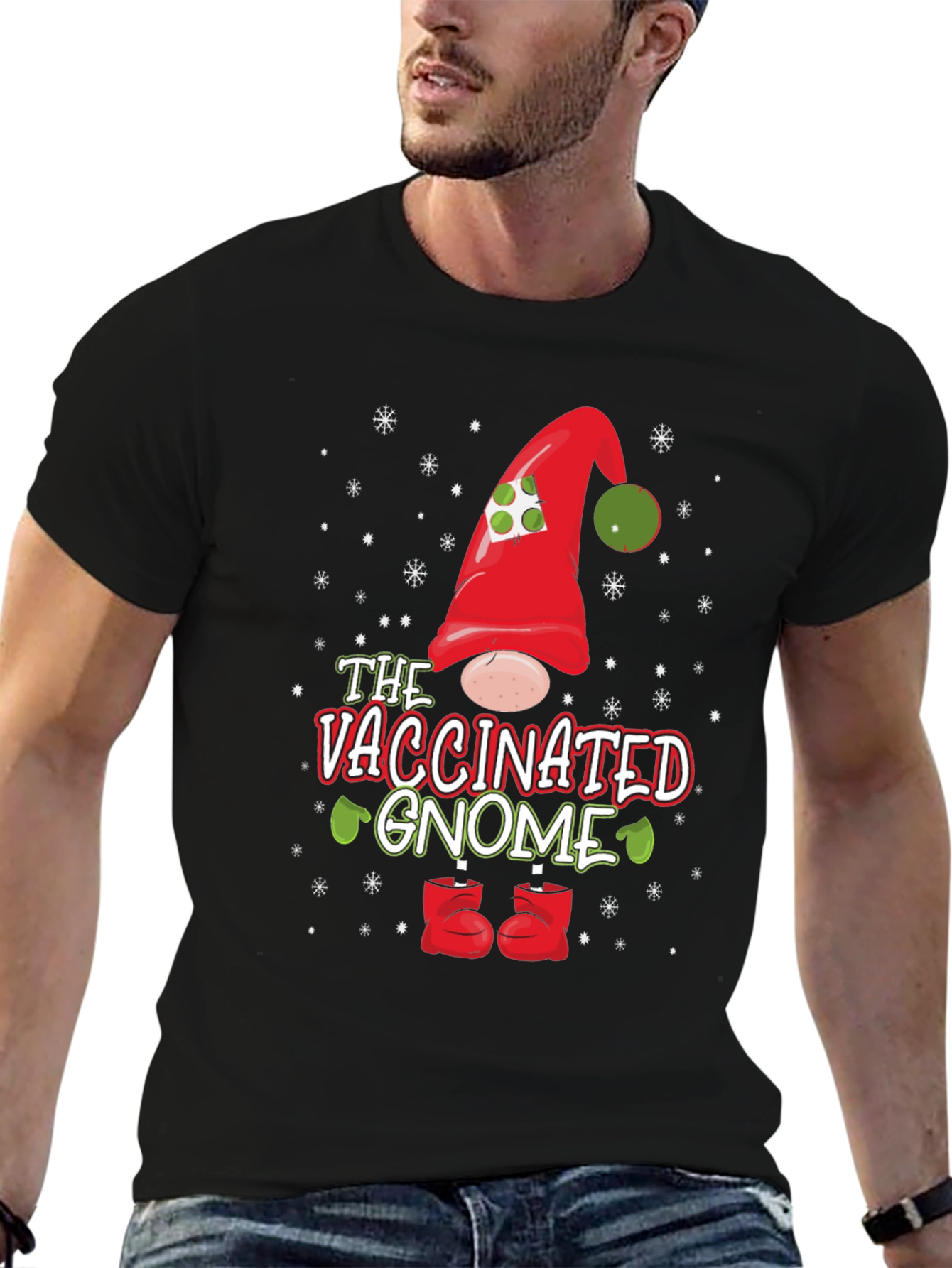 Vaccinated Gnome Holiday T-Shirt