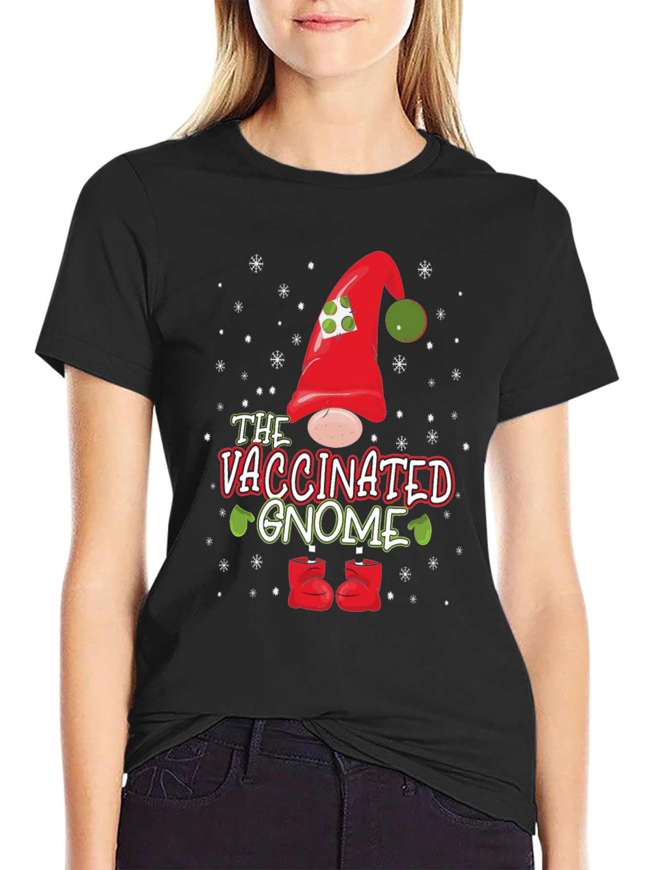 Vaccinated Gnome Holiday T-Shirt