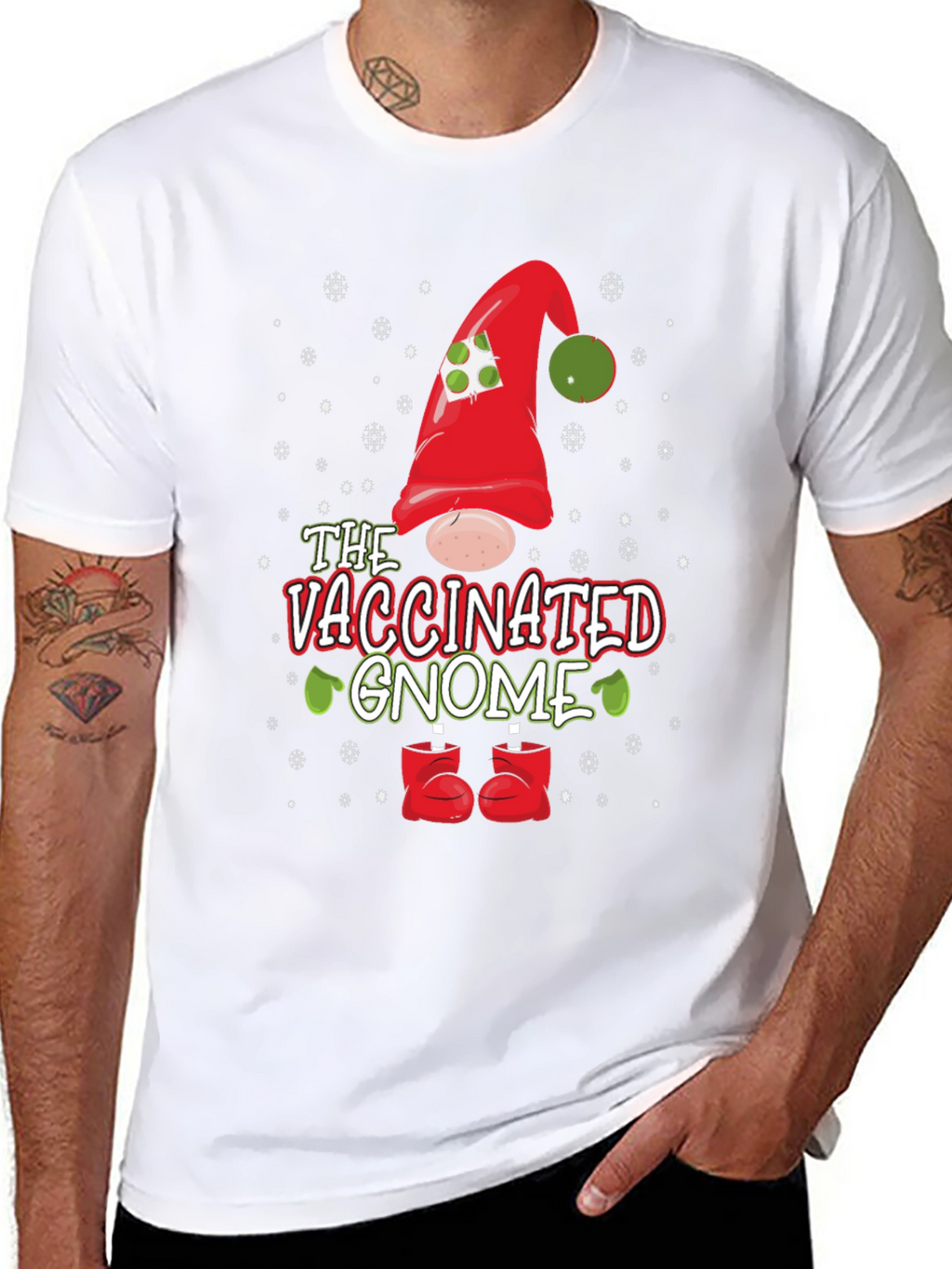 Vaccinated Gnome Holiday T-Shirt