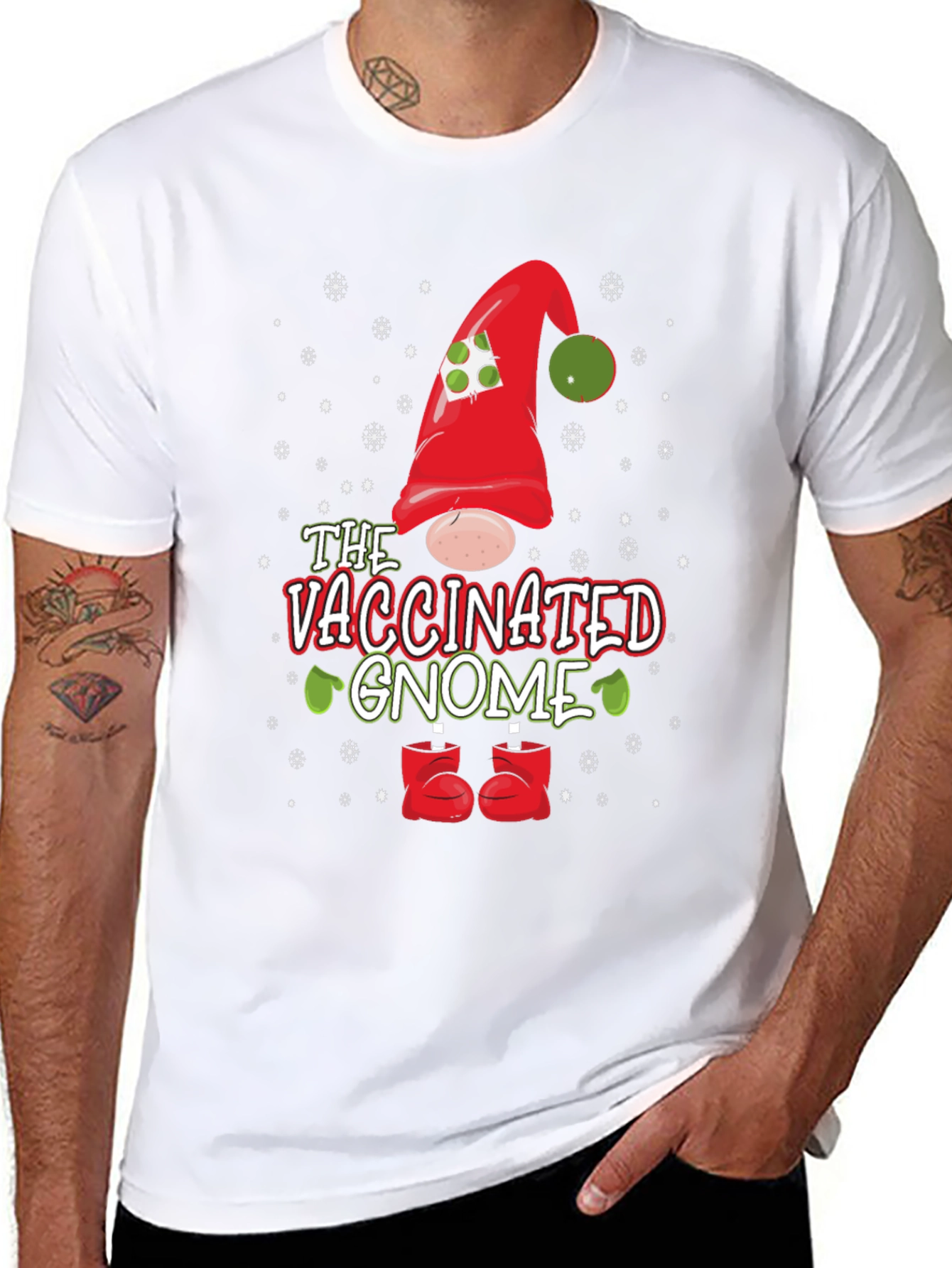 Vaccinated Gnome Holiday T-Shirt