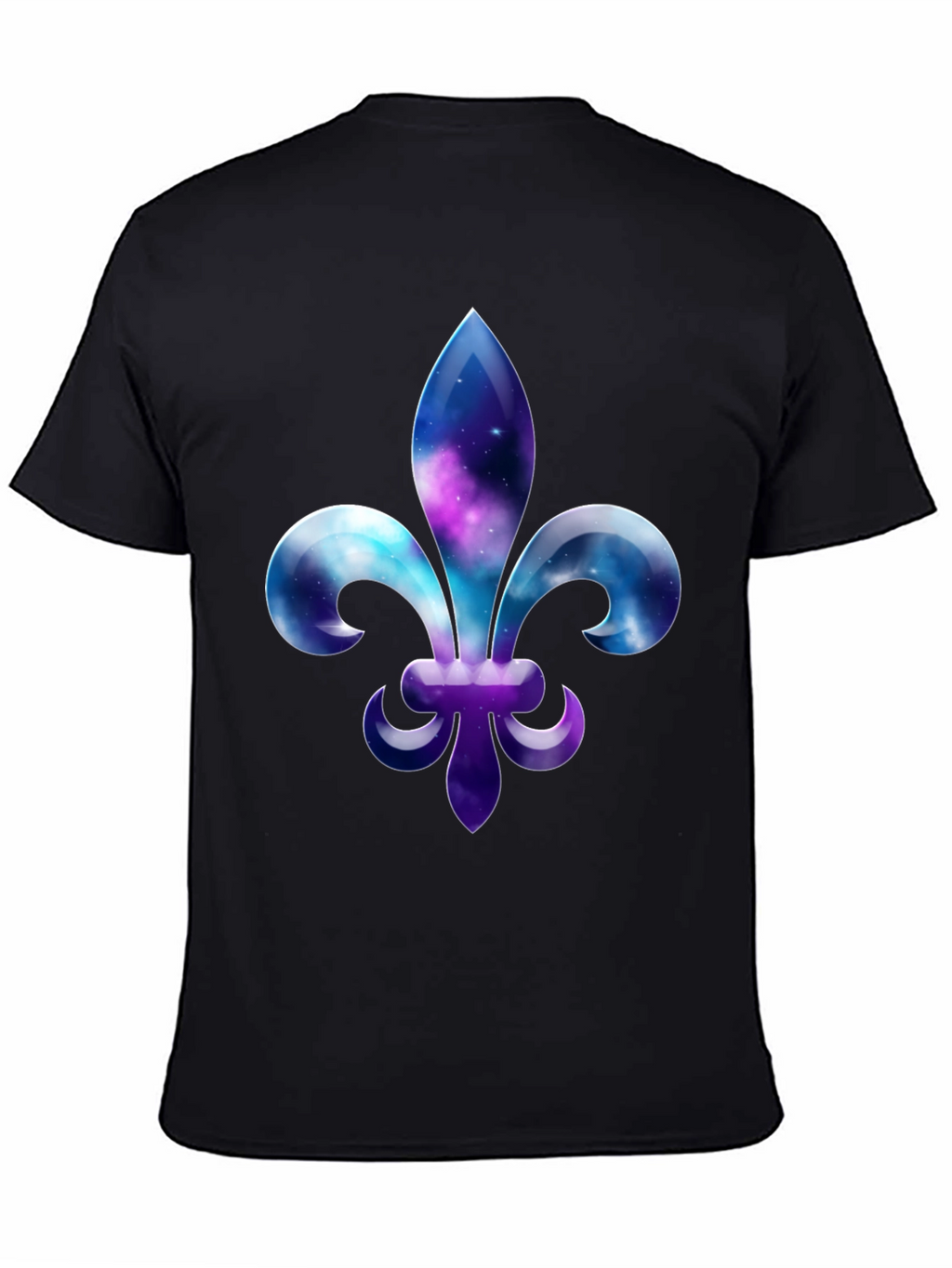 Galaxy Fleur-de-lis Graphic Tee - Stylish Mens Black T-Shirt