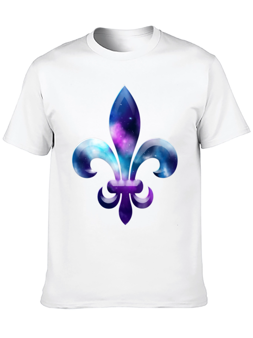 Galaxy Fleur-de-lis Graphic Tee - Stylish Mens Black T-Shirt
