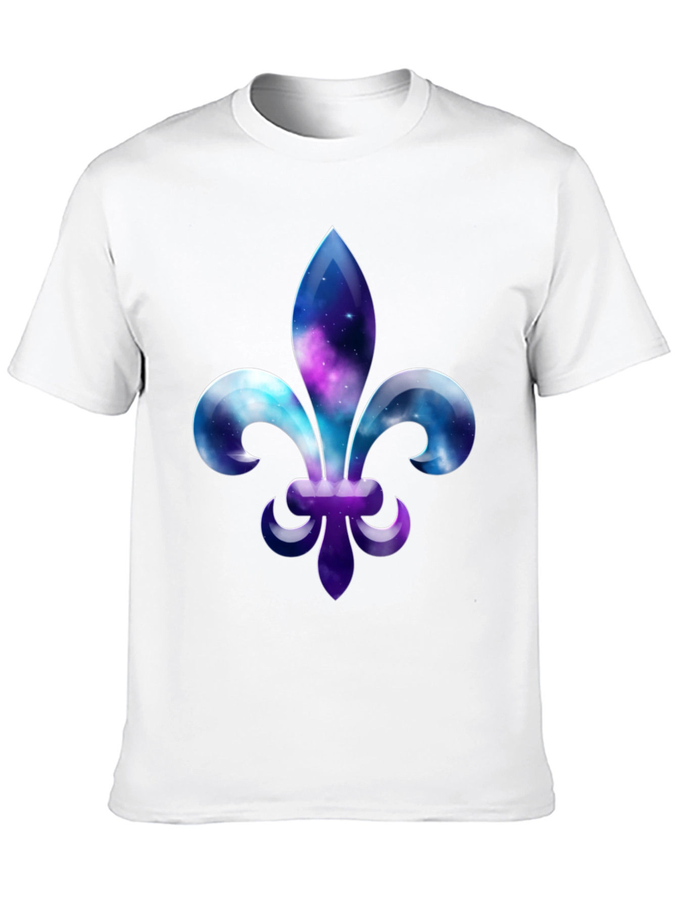 Galaxy Fleur-de-lis Graphic Tee - Stylish Mens Black T-Shirt