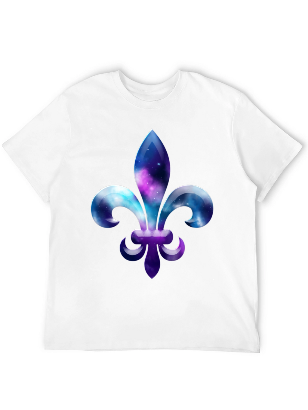 Galaxy Fleur-de-lis Graphic Tee - Stylish Mens Black T-Shirt